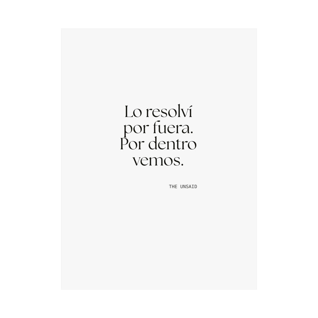 Lo resolví por fuera. Por dentro vemos - Poster - En Español
