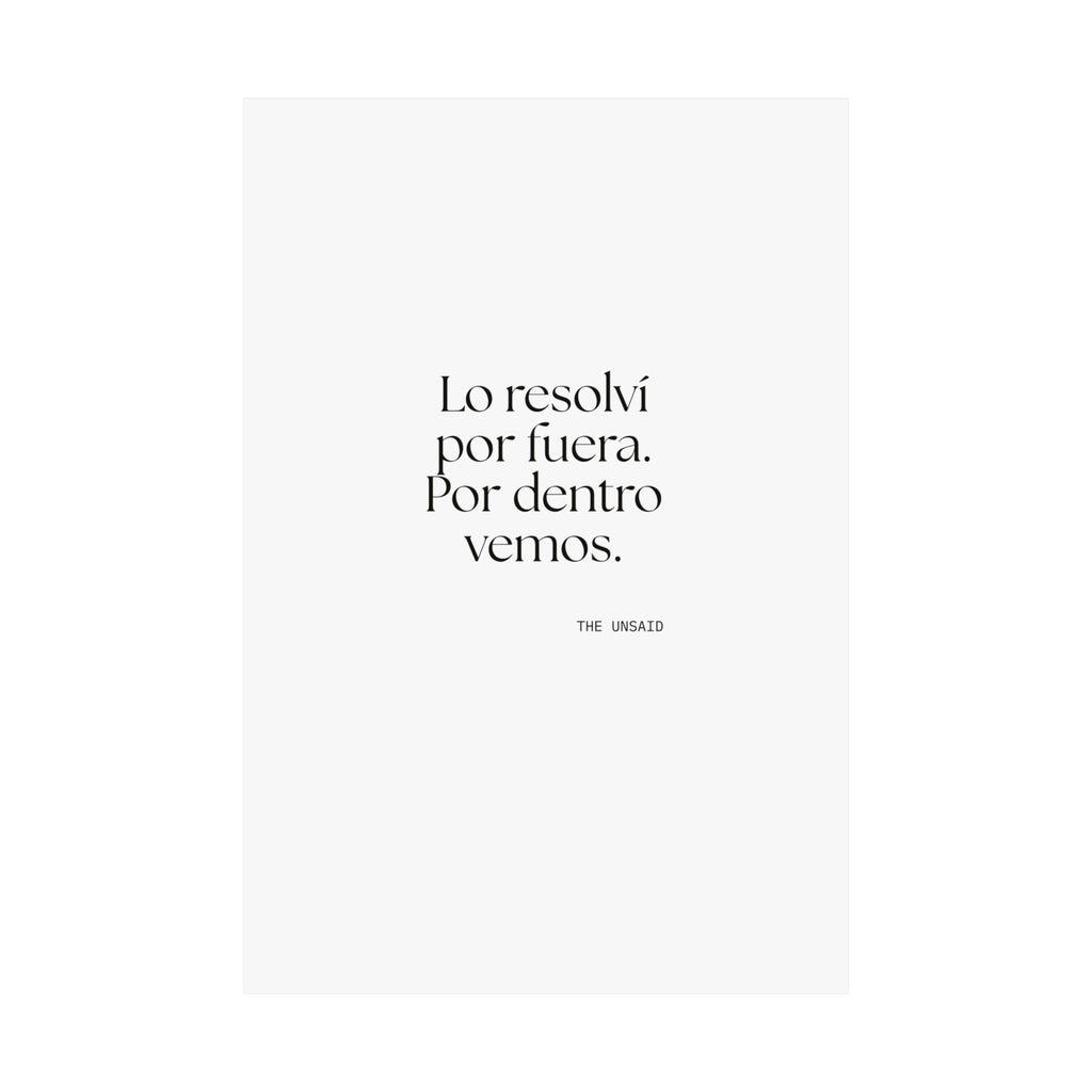 Lo resolví por fuera. Por dentro vemos - Poster - En Español
