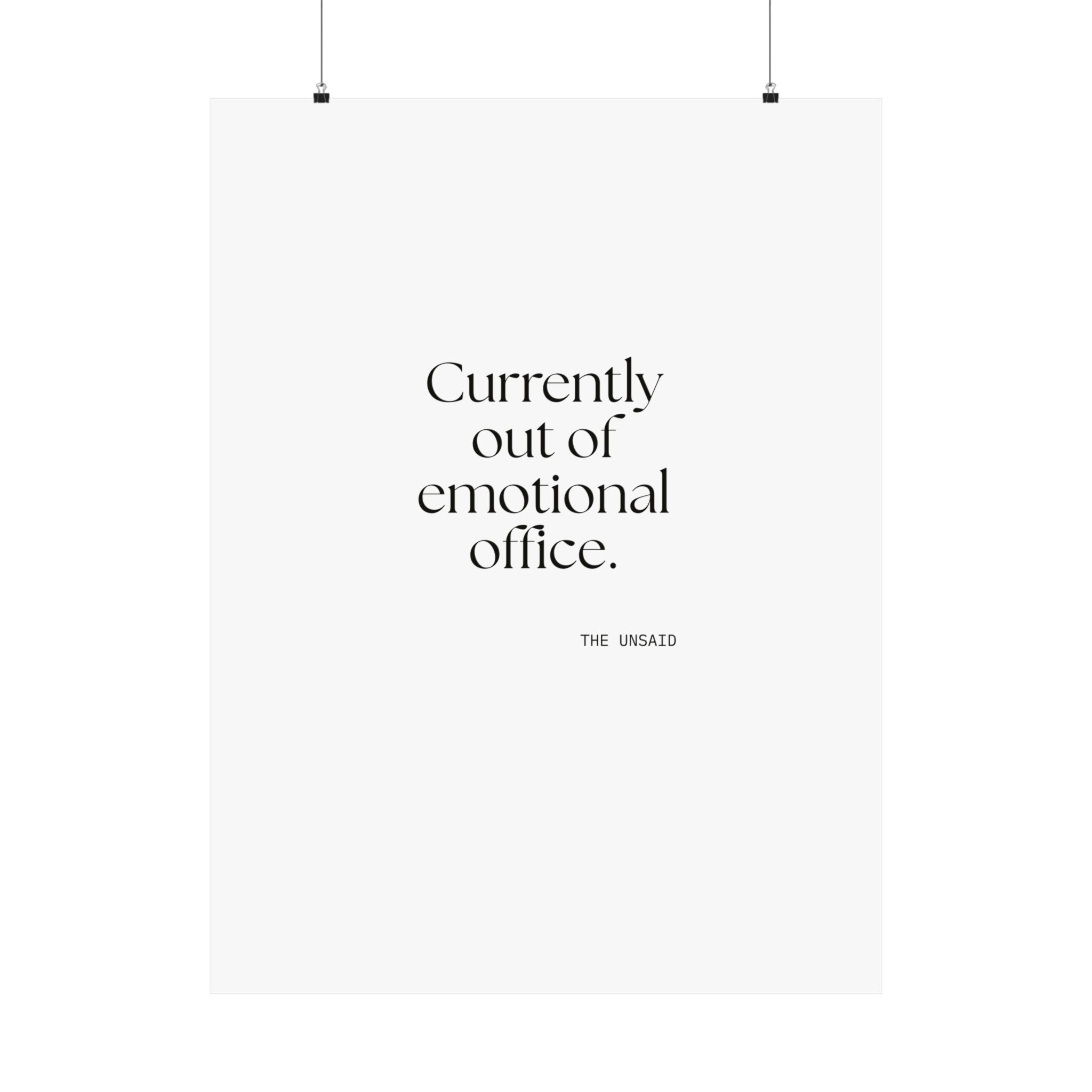 Currently out of emotional office - Poster - For Tired Days