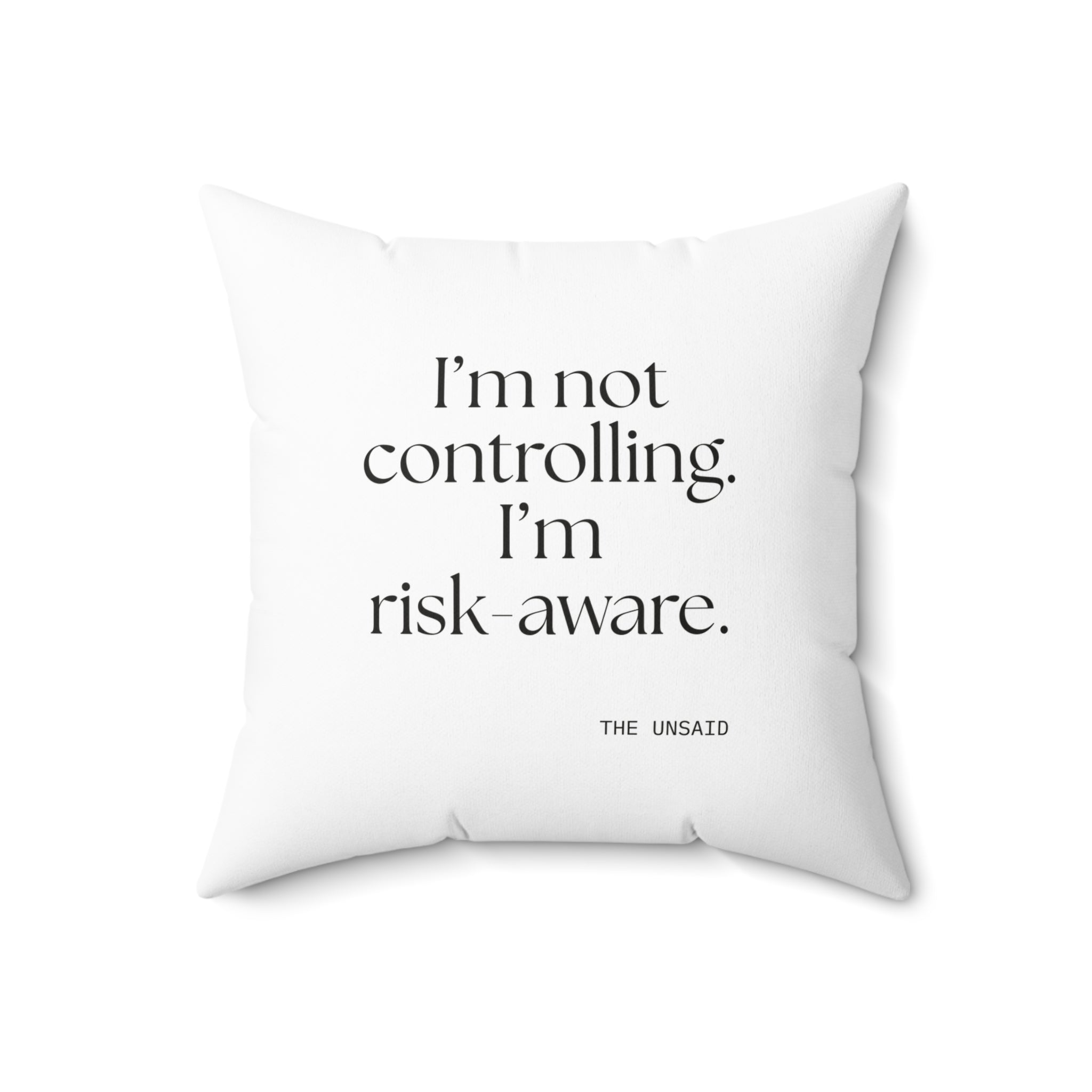 I’m not controlling. I’m risk-aware - Throw Pillow - Dry Humor
