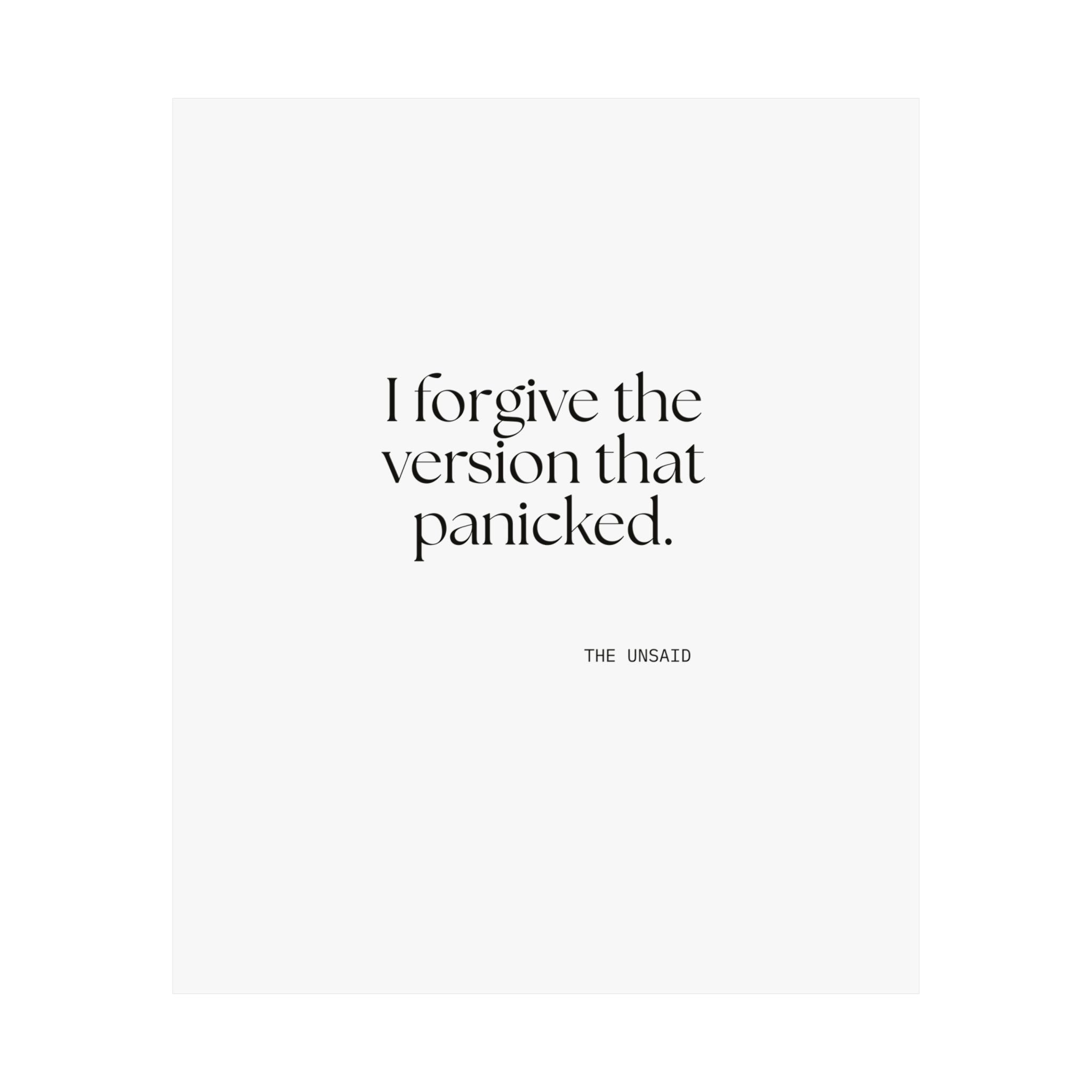 I forgive the version that panicked - Poster - Dry Humor