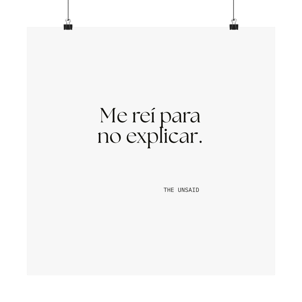 Me reí para no explicar - Poster - En Español