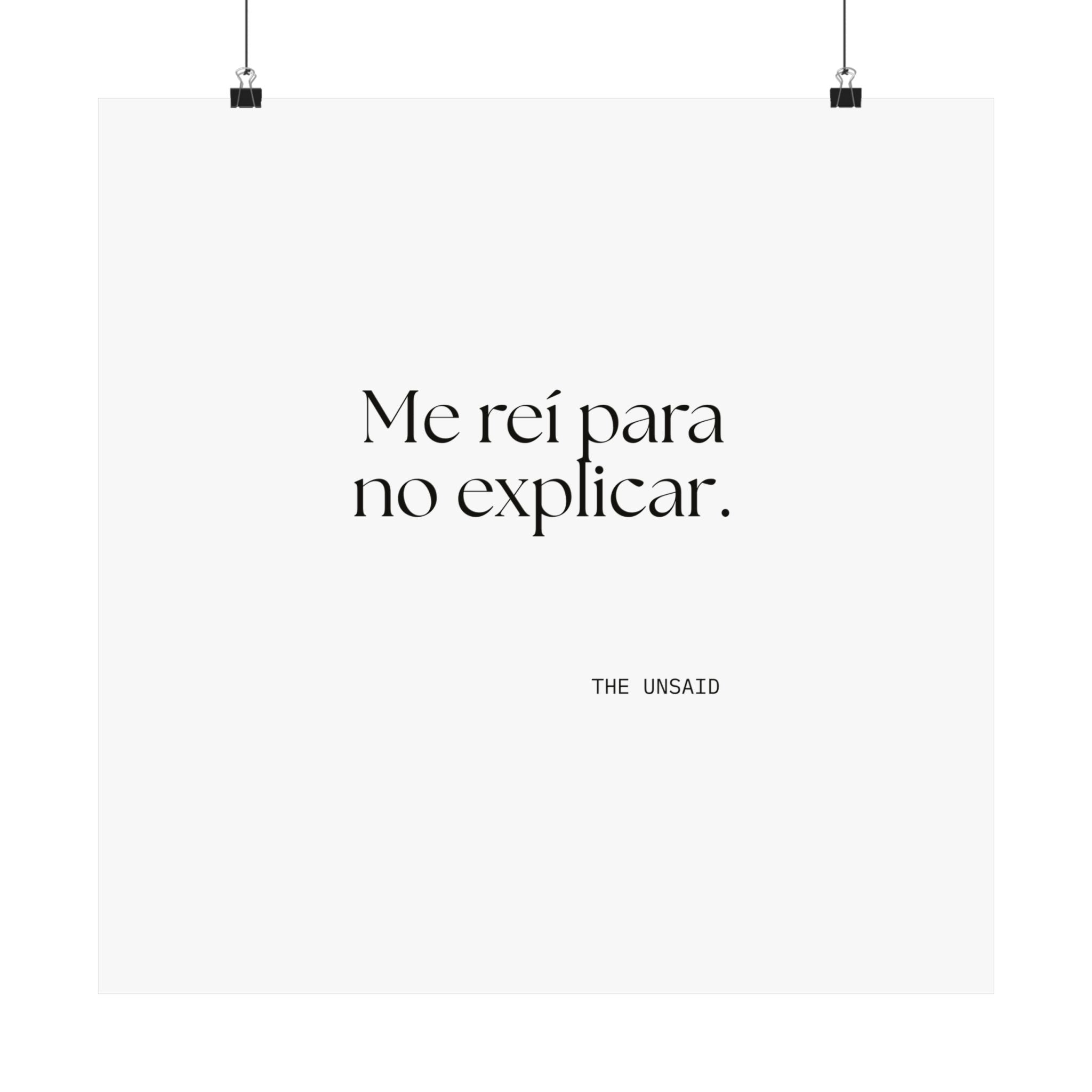 Me reí para no explicar - Poster - En Español