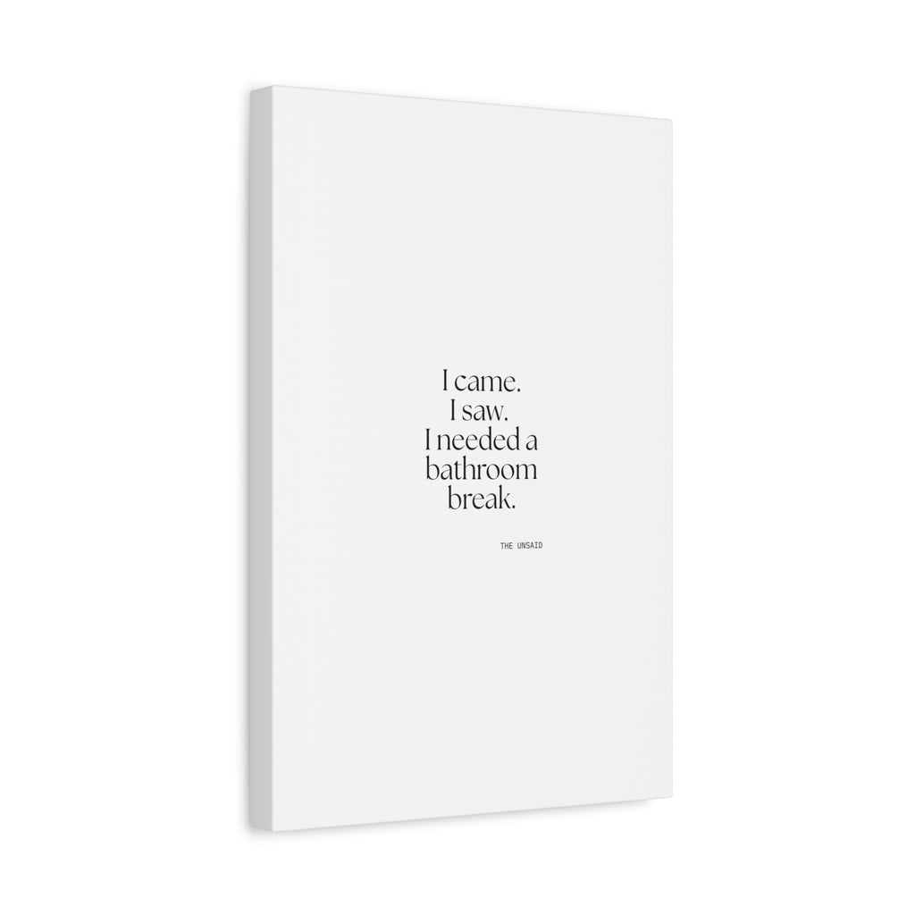 I came. I saw. I needed a bathroom break - Canvas Print - For Introverts