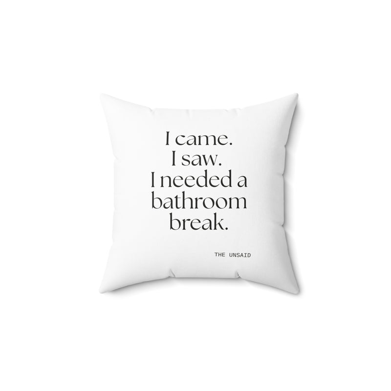 Throw Pillow — I came. I saw. I needed a bathroom break.