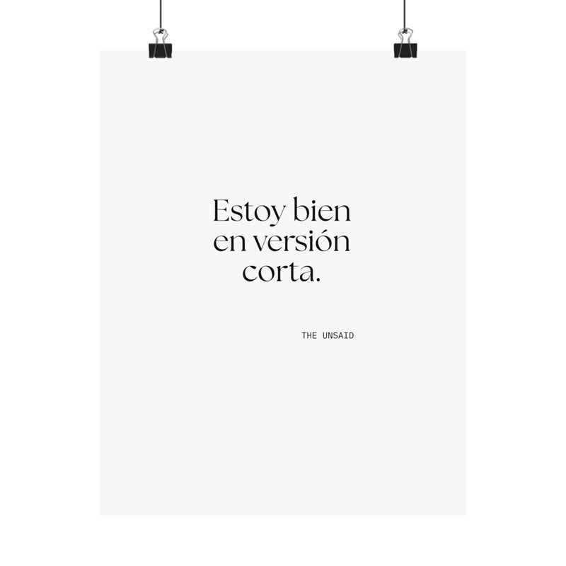 Poster — Estoy bien en versión corta.
