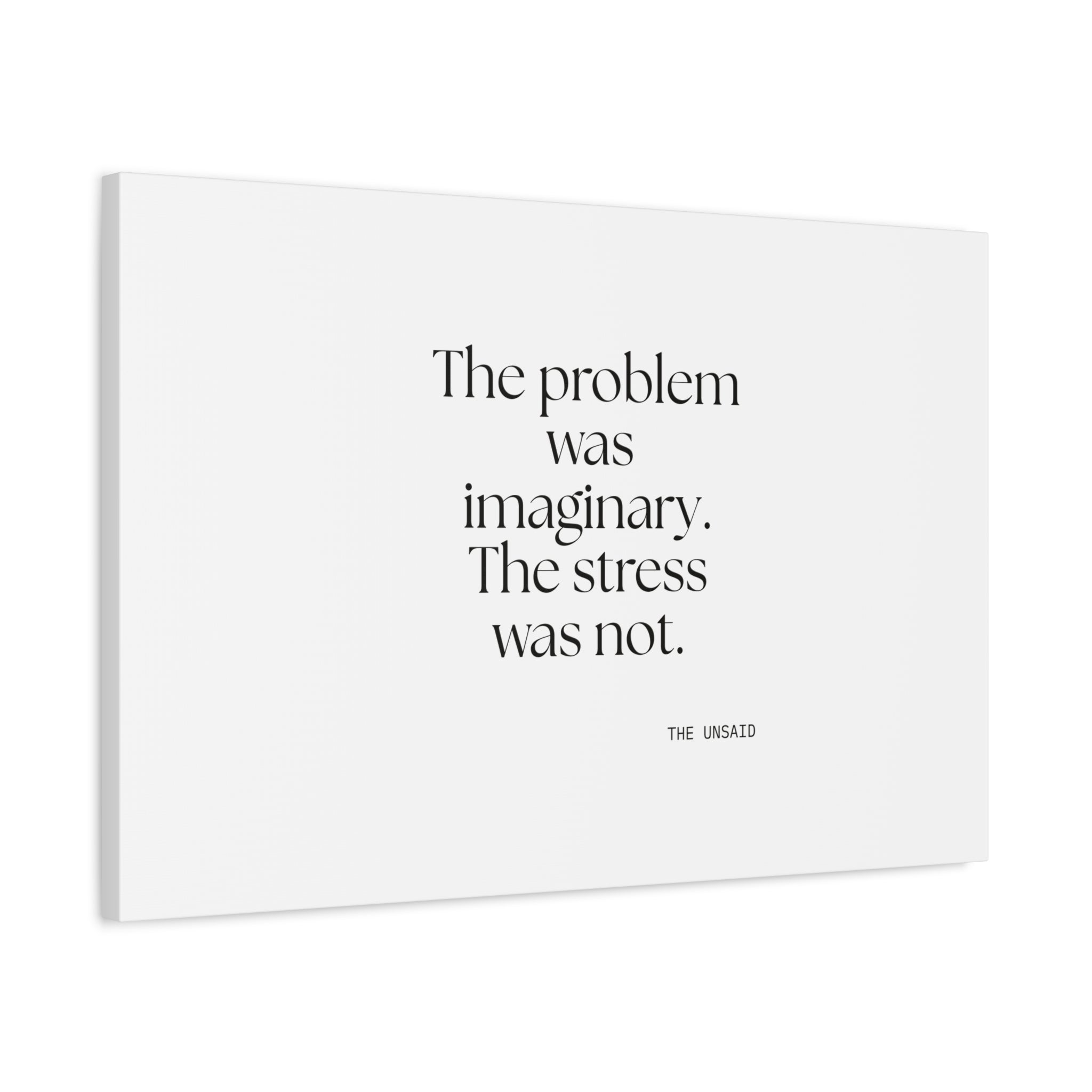 The problem was imaginary. The stress was not - Canvas Print - For Overthinkers