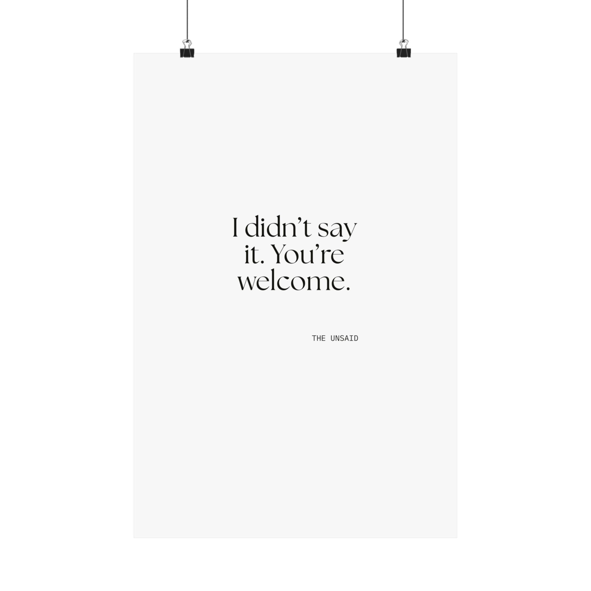 I didn’t say it. You’re welcome - Poster - Dry Humor
