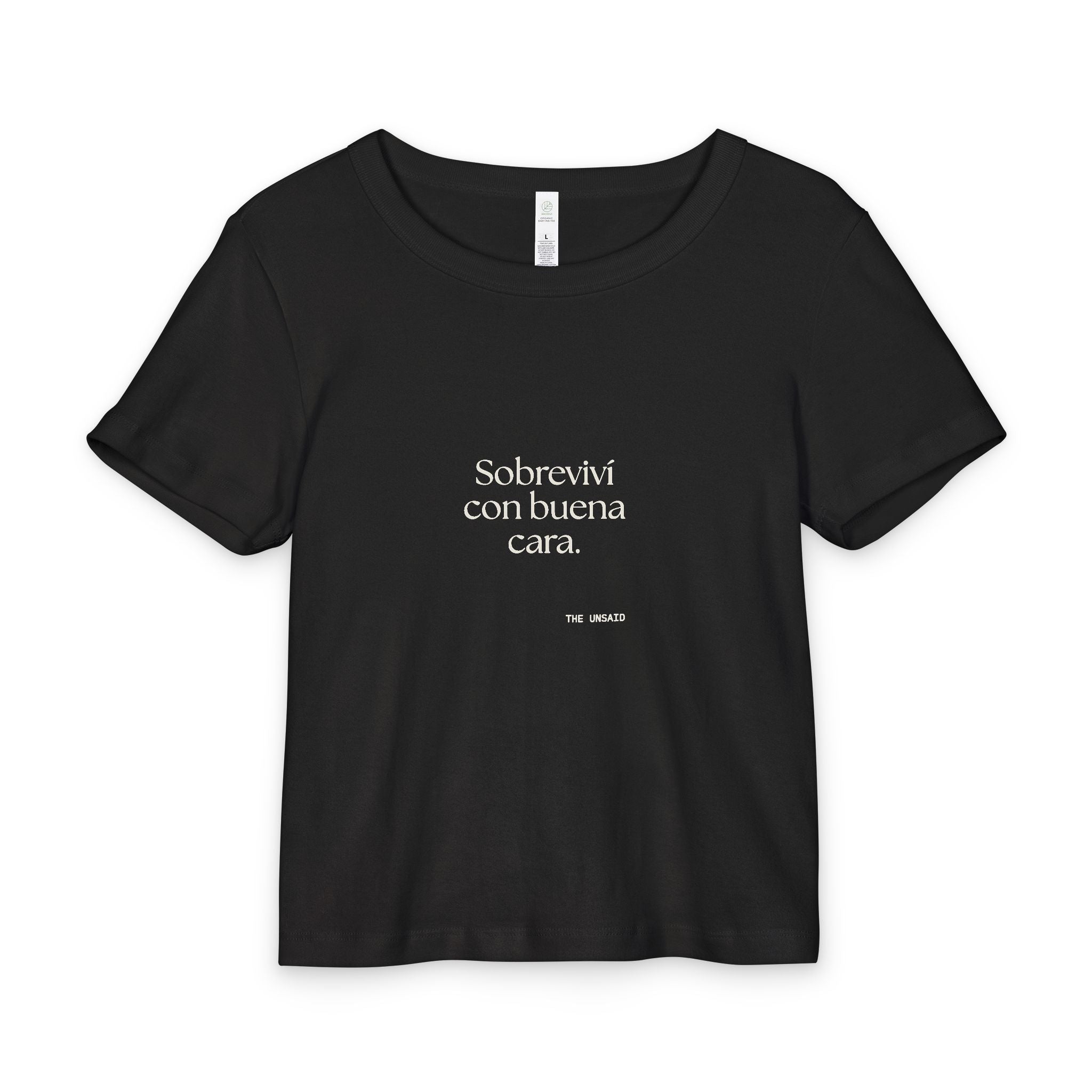 Sobreviví con buena cara - Baby Tee - En Español
