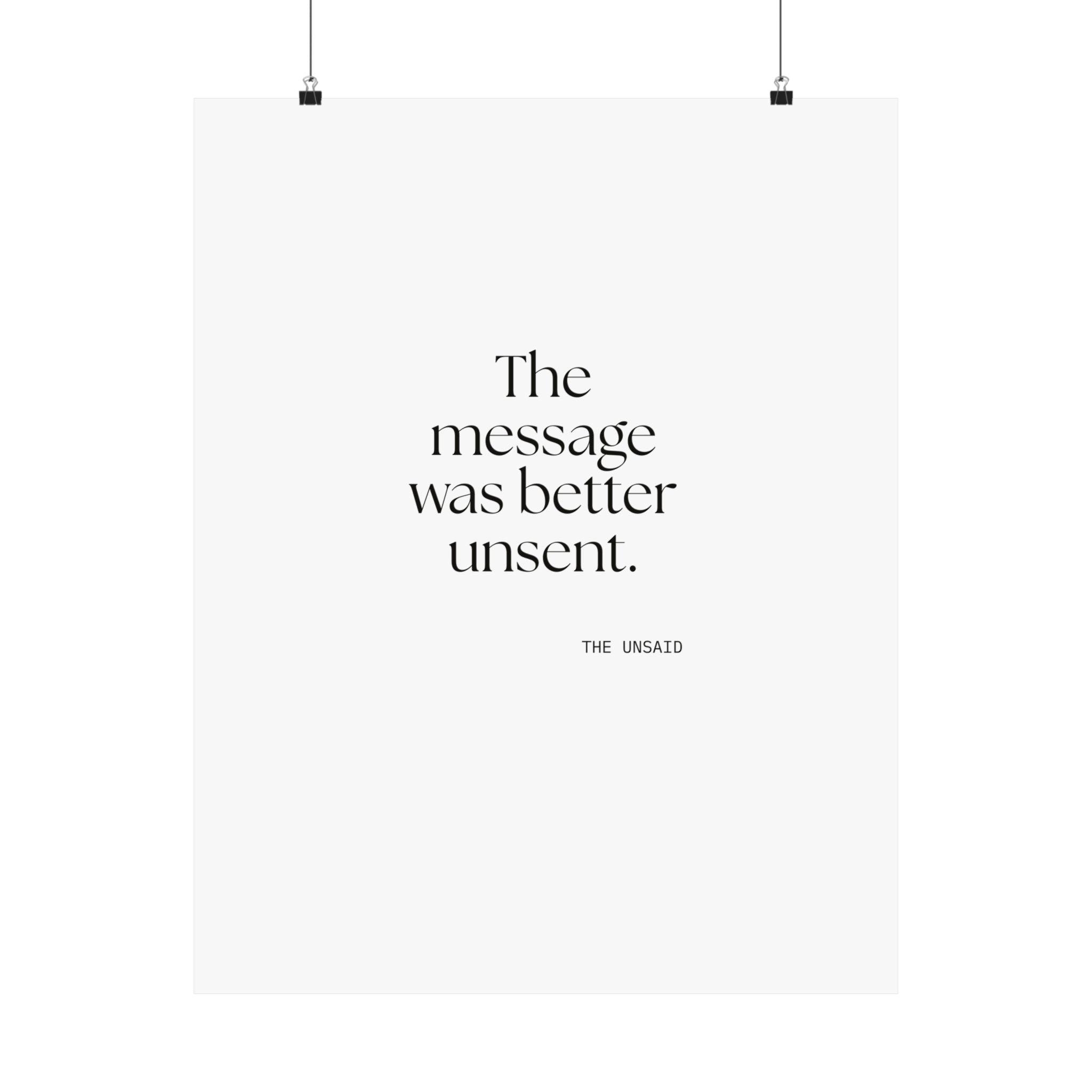 The message was better unsent - Poster - For Overthinkers