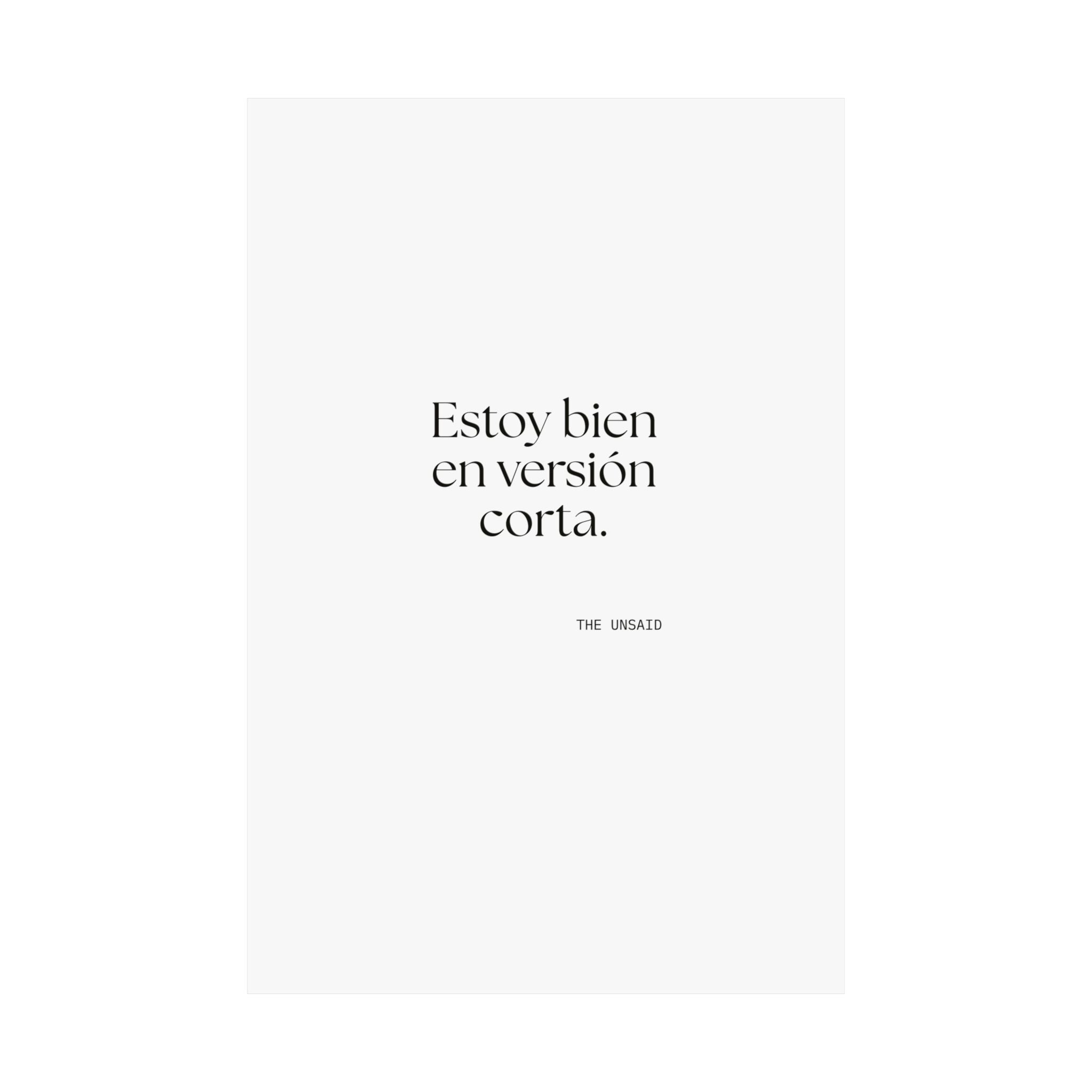 Estoy bien en versión corta - Poster - En Español