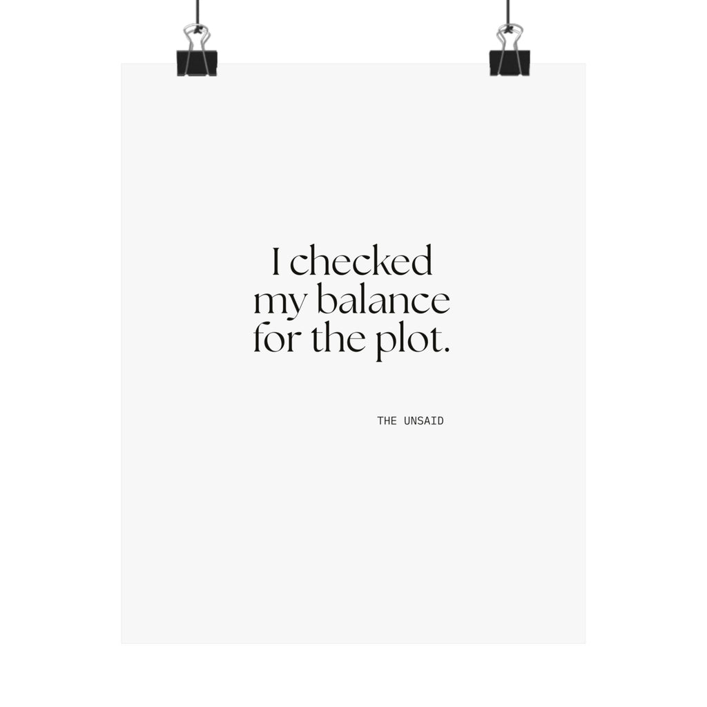 I checked my balance for the plot - Poster - Dry Humor