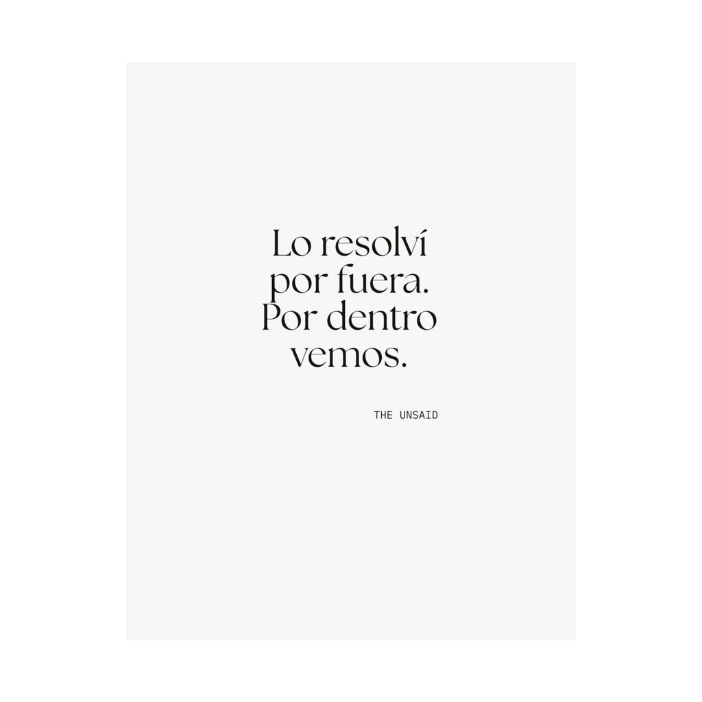 Lo resolví por fuera. Por dentro vemos - Poster - En Español