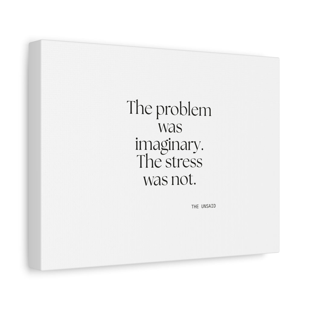 The problem was imaginary. The stress was not - Canvas Print - For Overthinkers