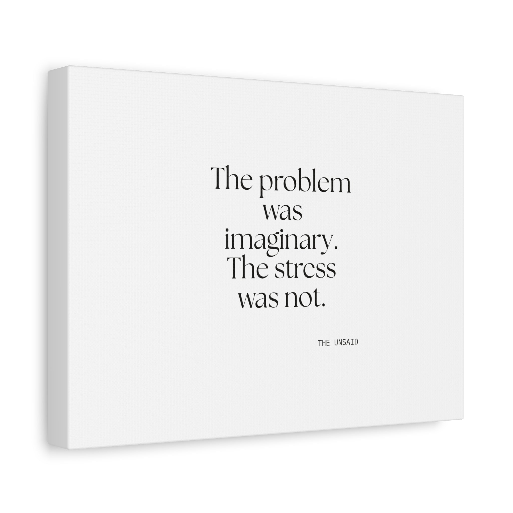 The problem was imaginary. The stress was not - Canvas Print - For Overthinkers