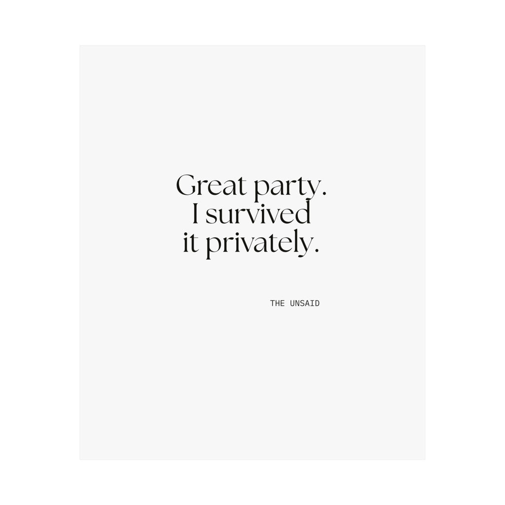 Great party. I survived it privately - Poster - For Introverts