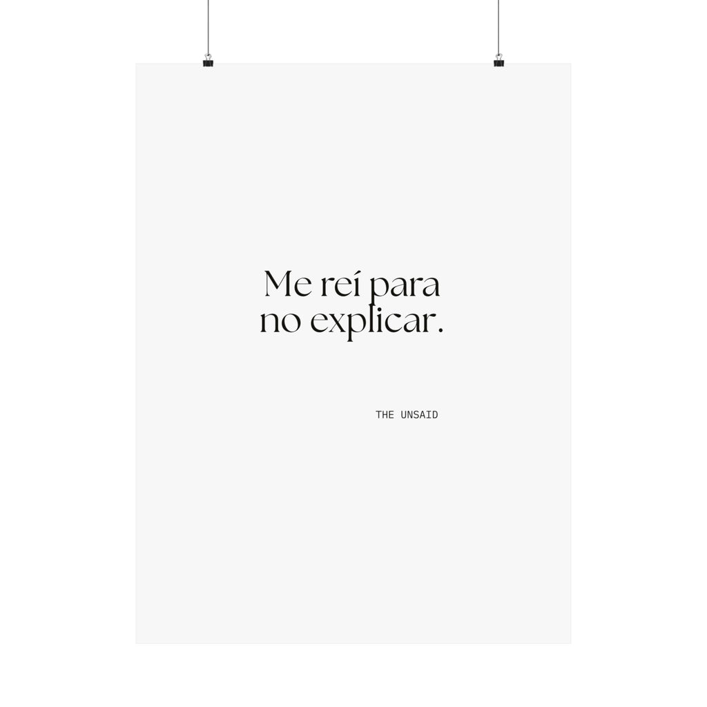 Me reí para no explicar - Poster - En Español