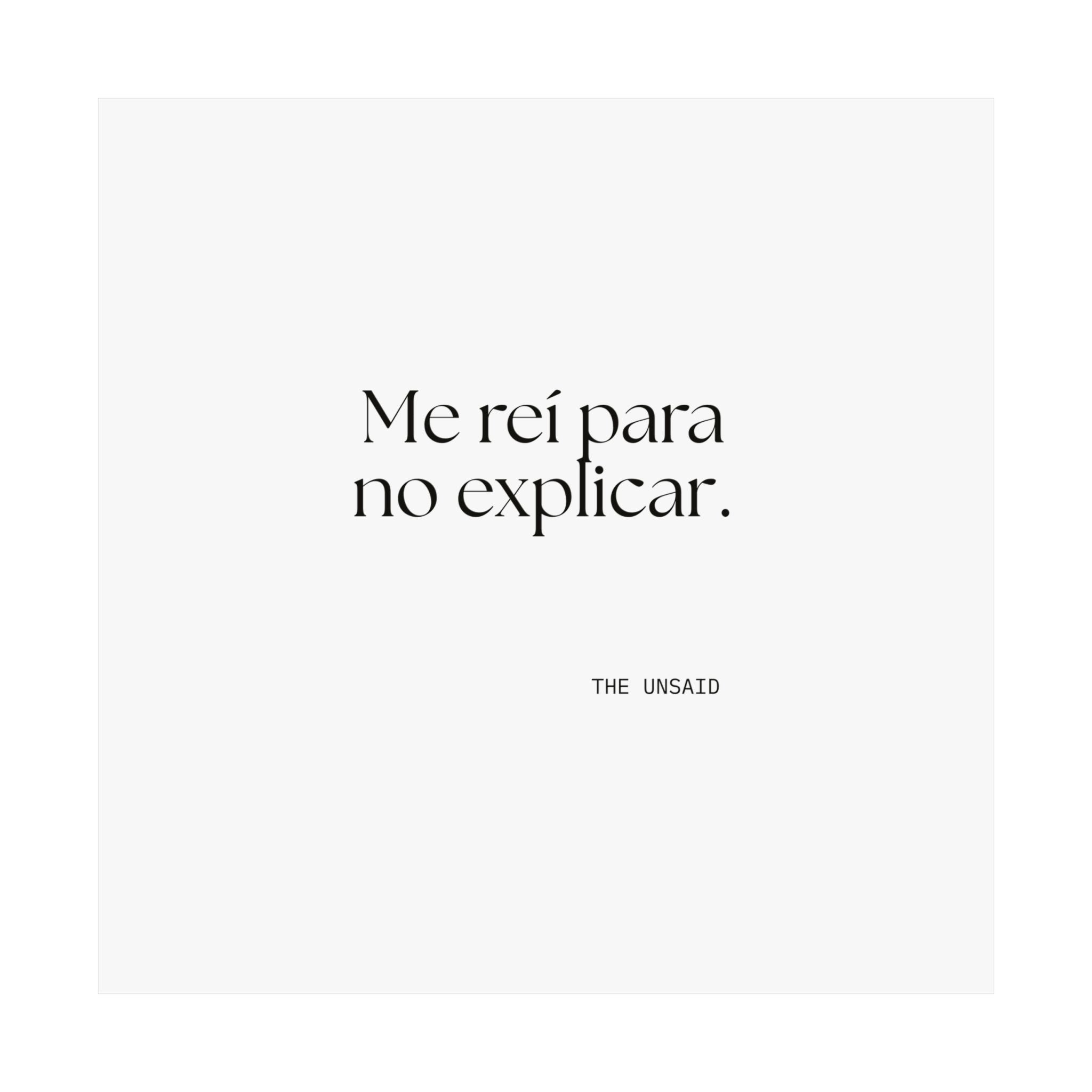 Me reí para no explicar - Poster - En Español