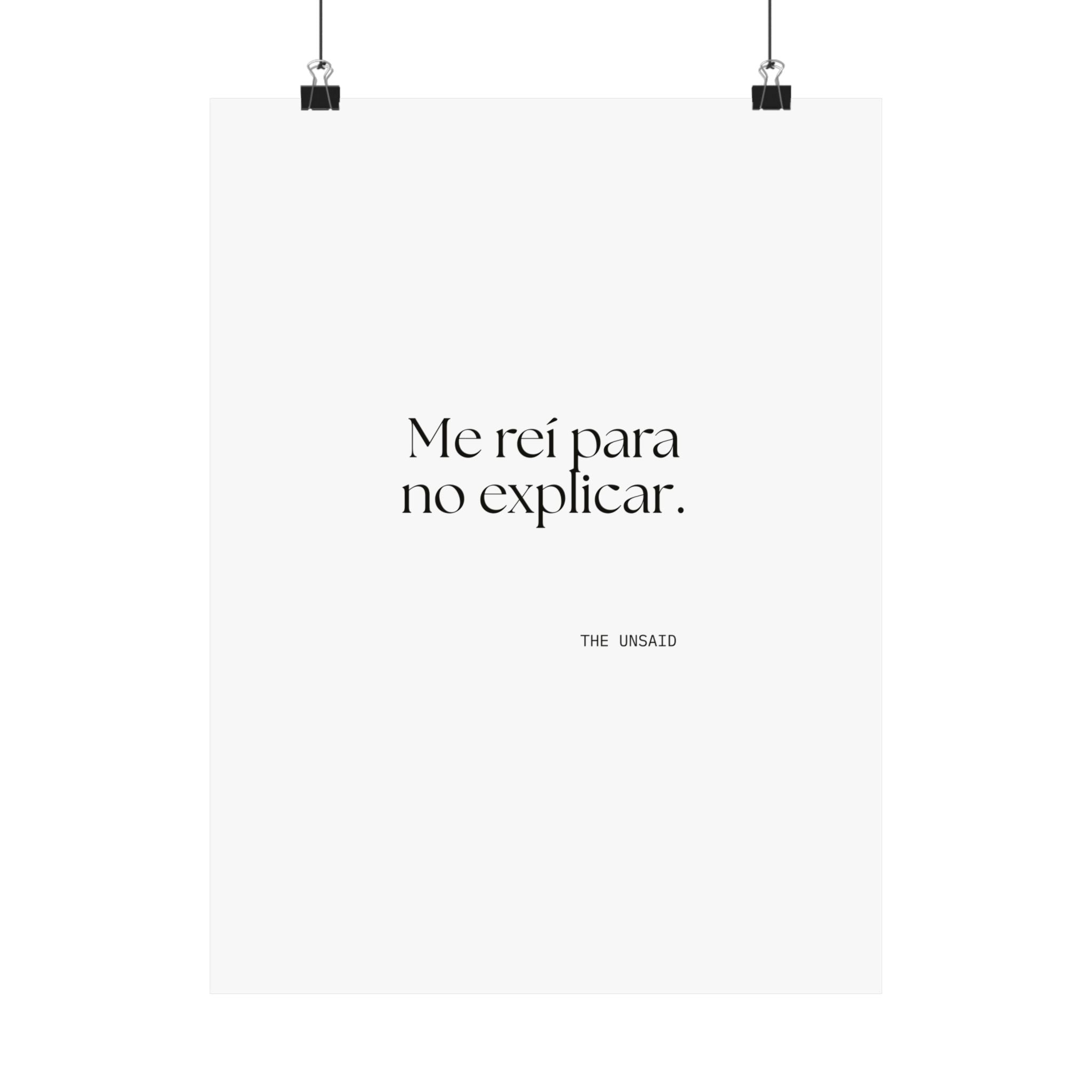 Me reí para no explicar - Poster - En Español