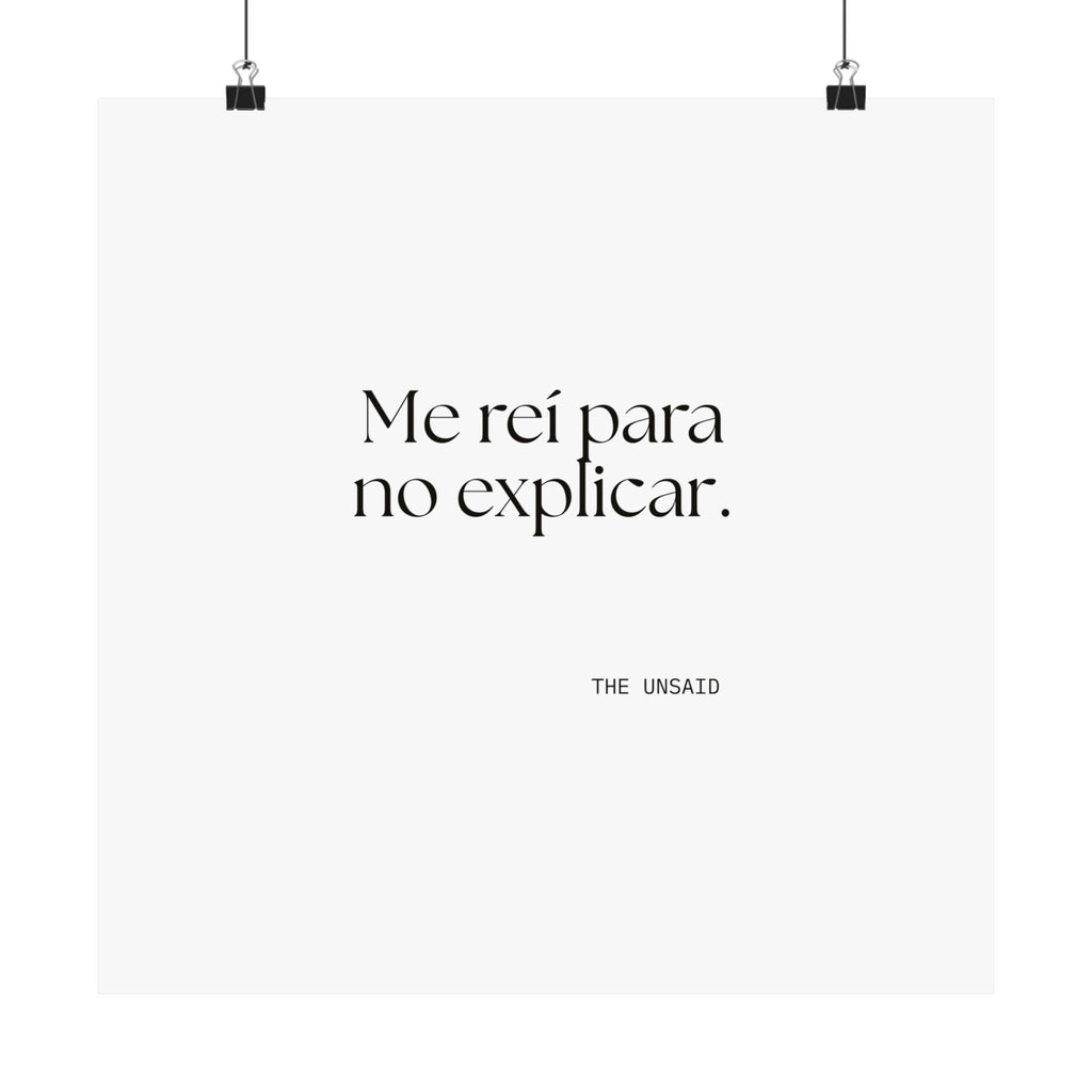 Me reí para no explicar - Poster - En Español