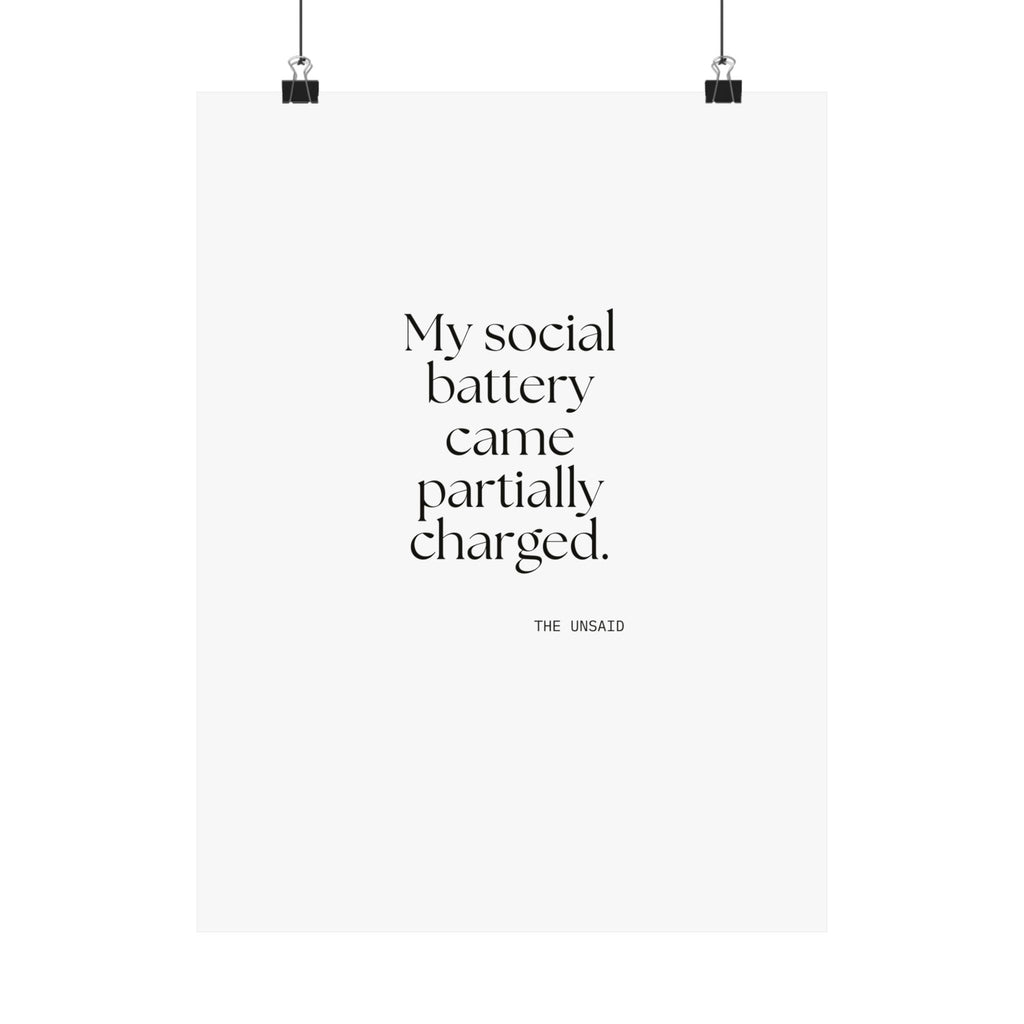 My social battery came partially charged - Poster - For Introverts