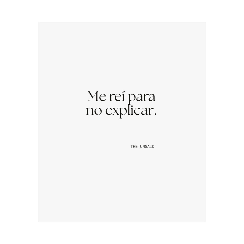 Me reí para no explicar - Poster - En Español