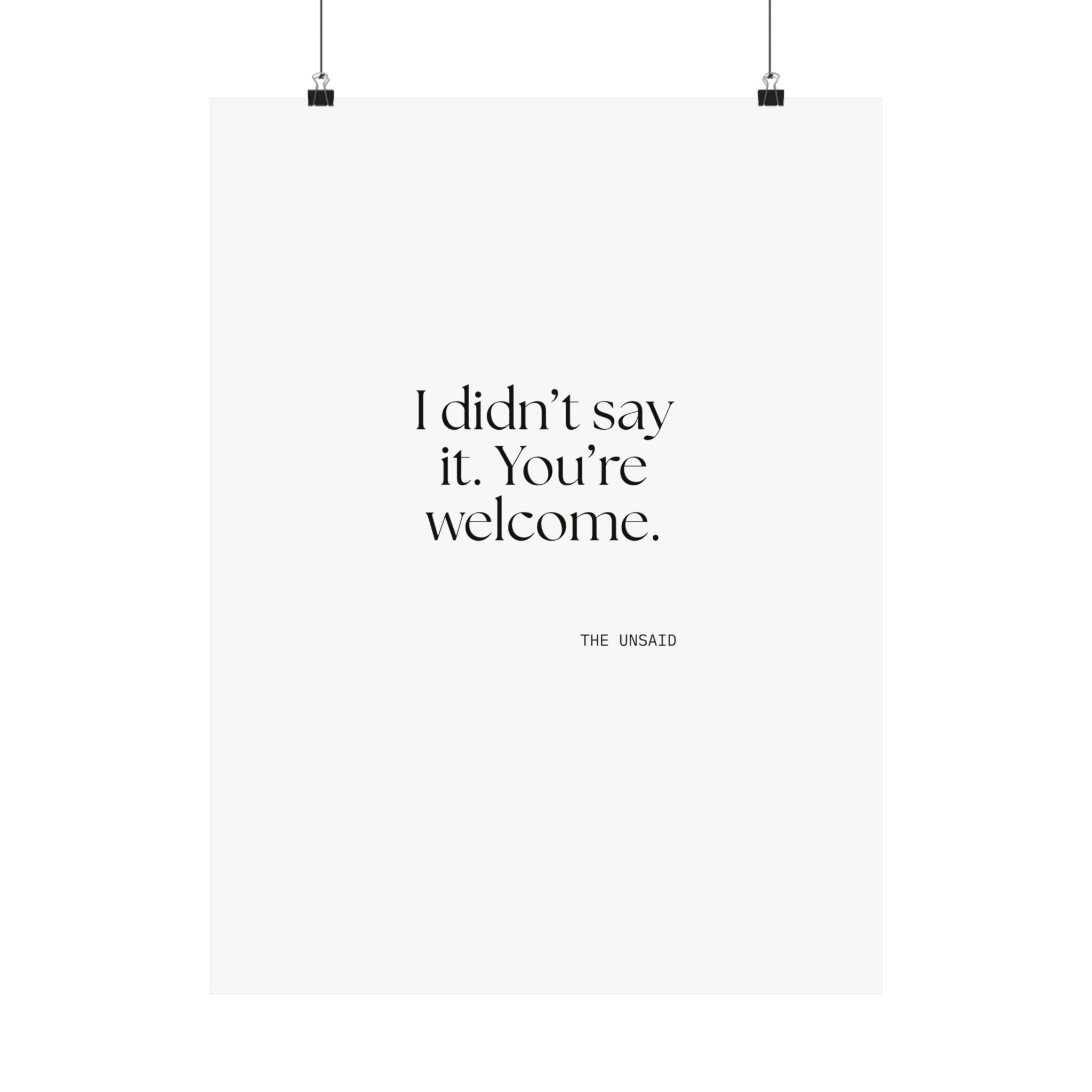 I didn’t say it. You’re welcome - Poster - Dry Humor