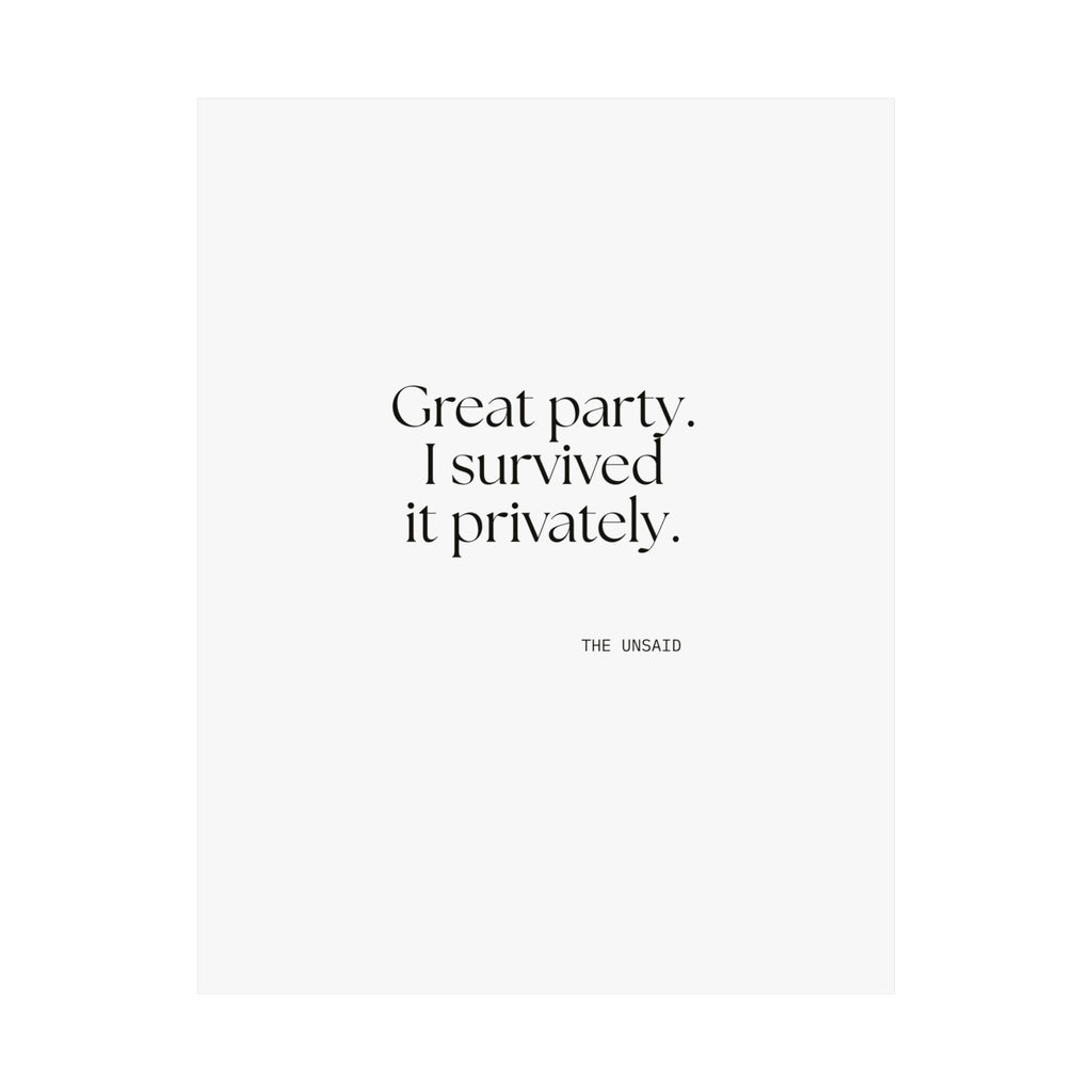 Great party. I survived it privately - Poster - For Introverts