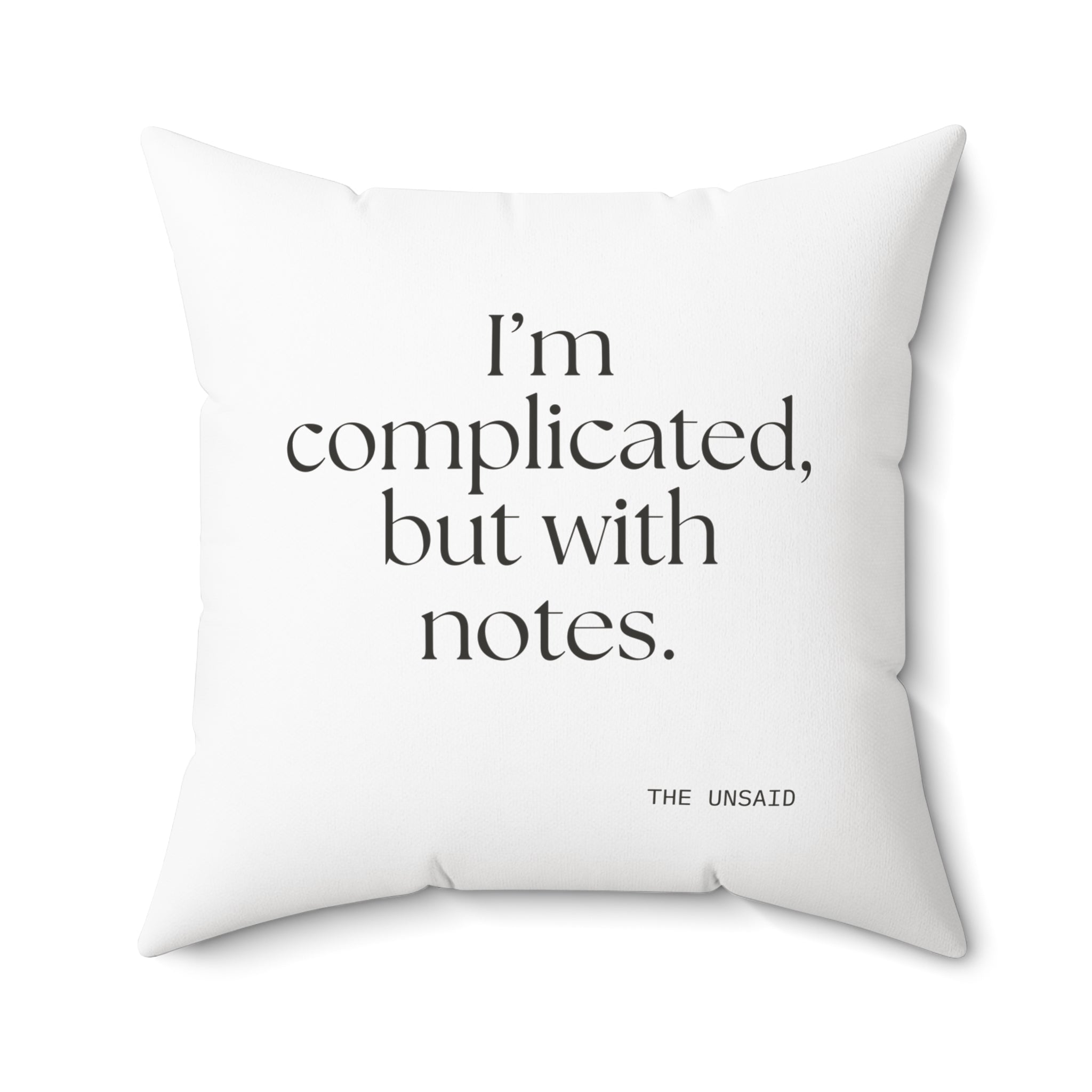 I’m complicated, but with notes - Throw Pillow - Dry Humor