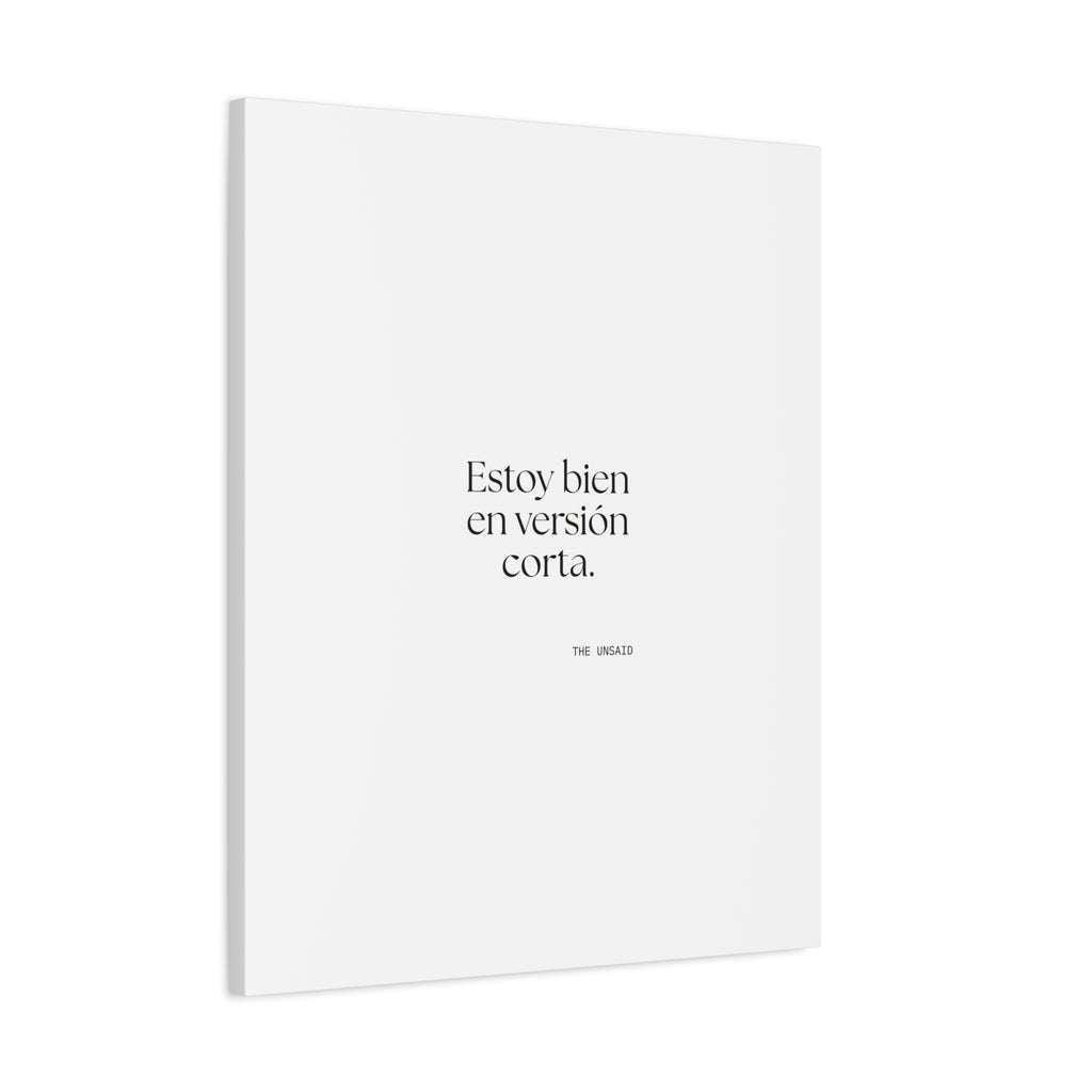 Estoy bien en versión corta - Canvas Print - En Español