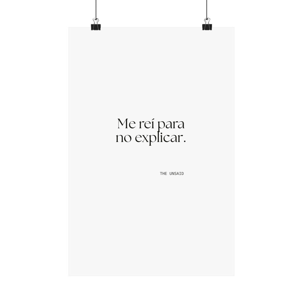 Me reí para no explicar - Poster - En Español