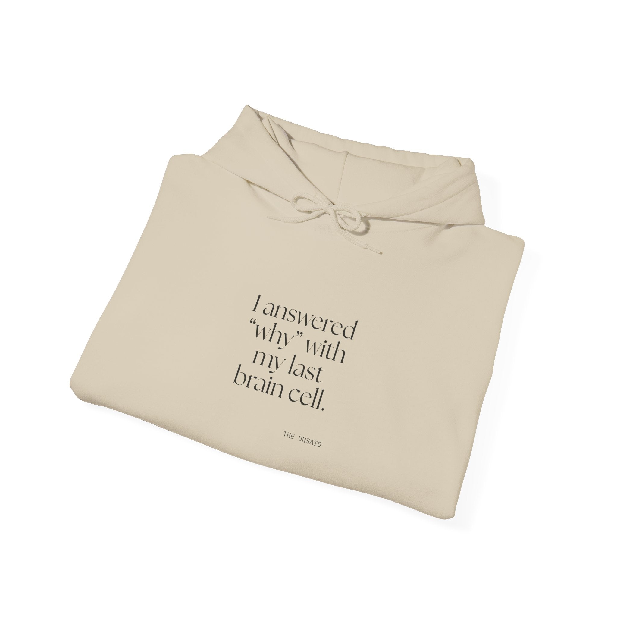 I answered “why” with my last brain cell - Hoodie - Dry Humor