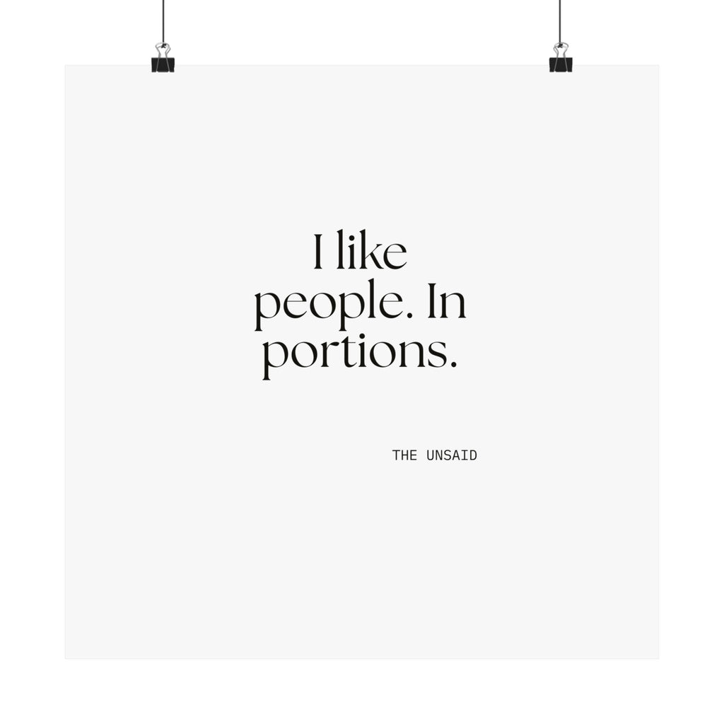 I like people. In portions - Poster - For Introverts