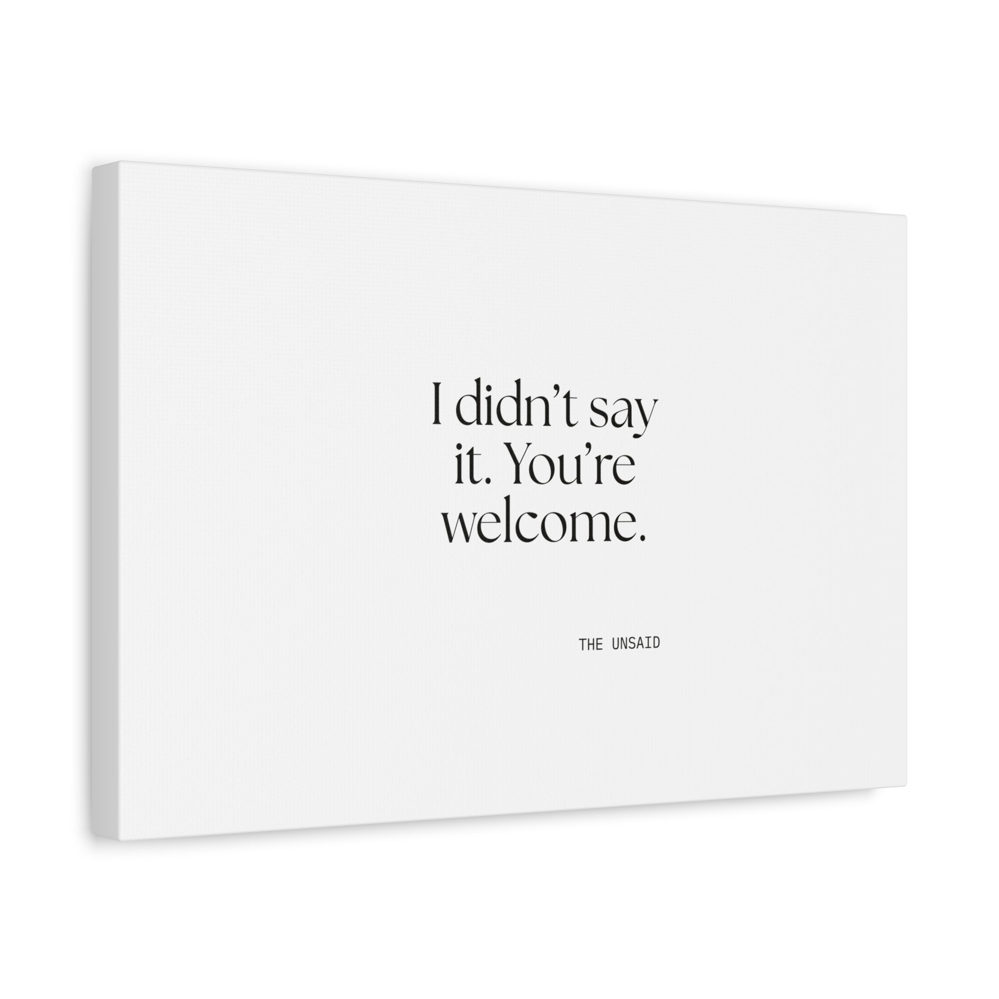 I didn’t say it. You’re welcome - Canvas Print - Dry Humor
