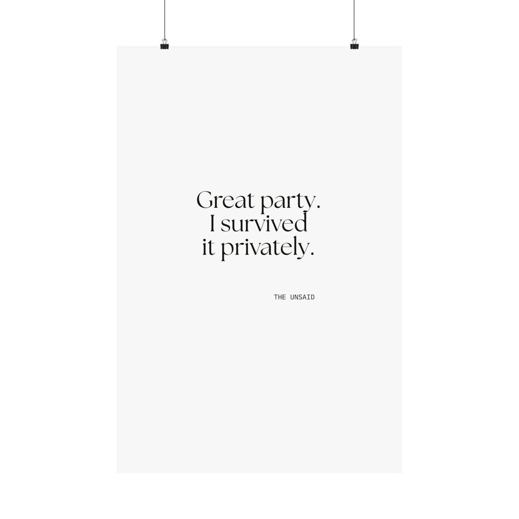 Great party. I survived it privately - Poster - For Introverts