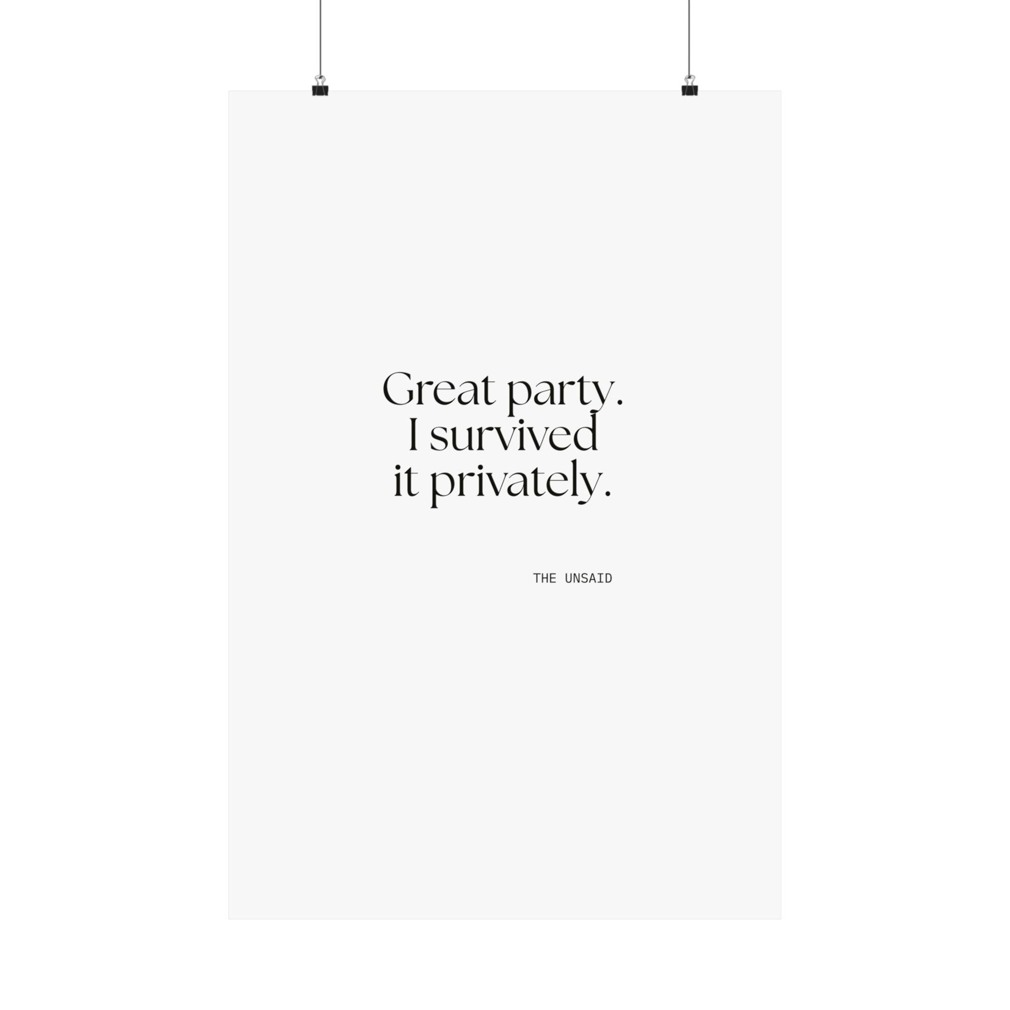 Great party. I survived it privately - Poster - For Introverts