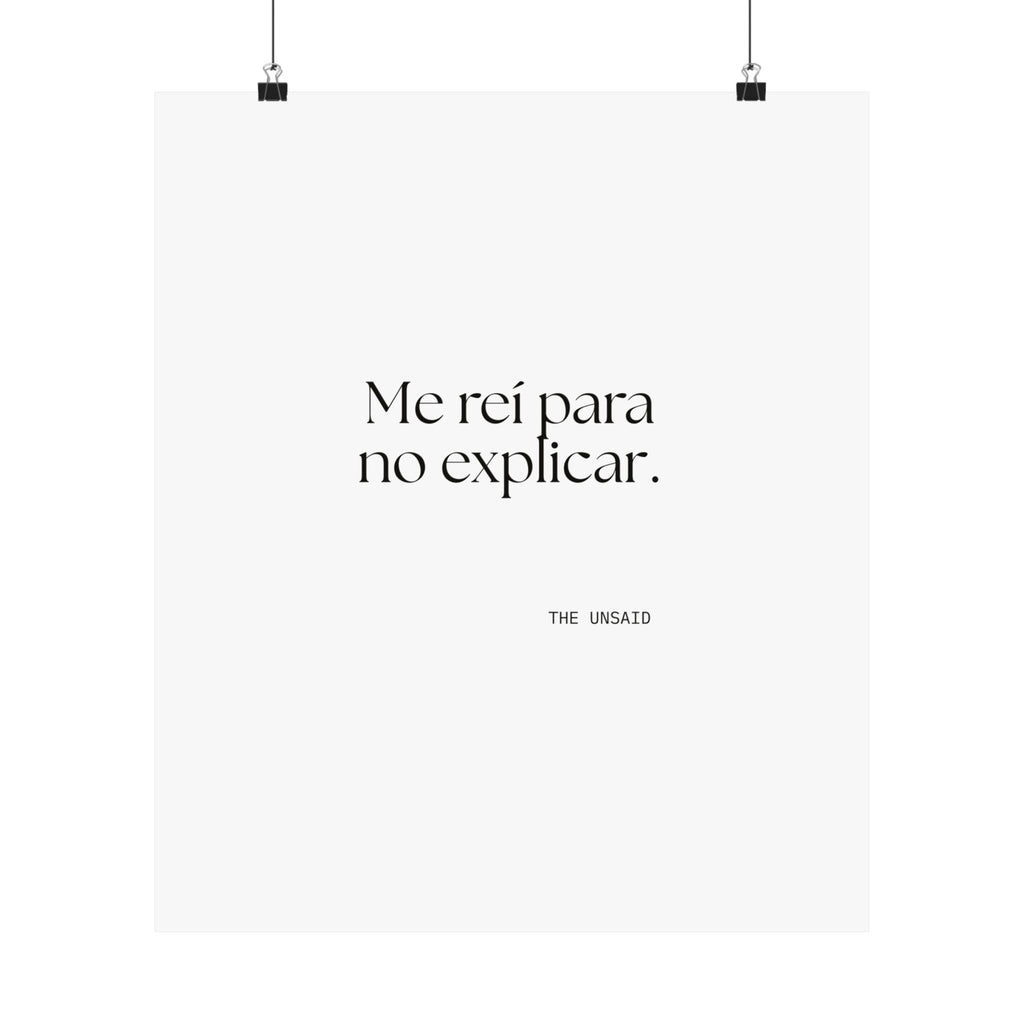 Me reí para no explicar - Poster - En Español