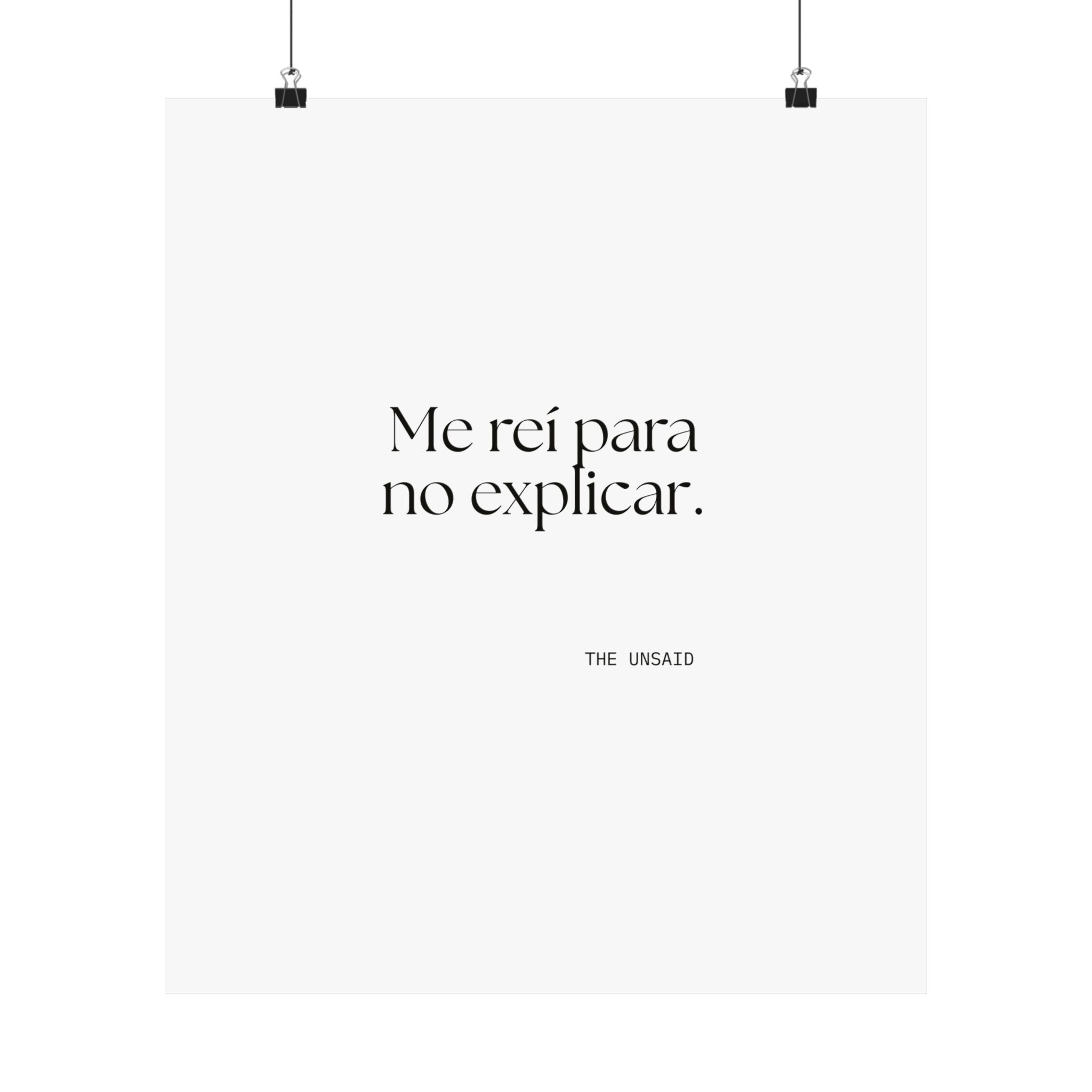 Me reí para no explicar - Poster - En Español