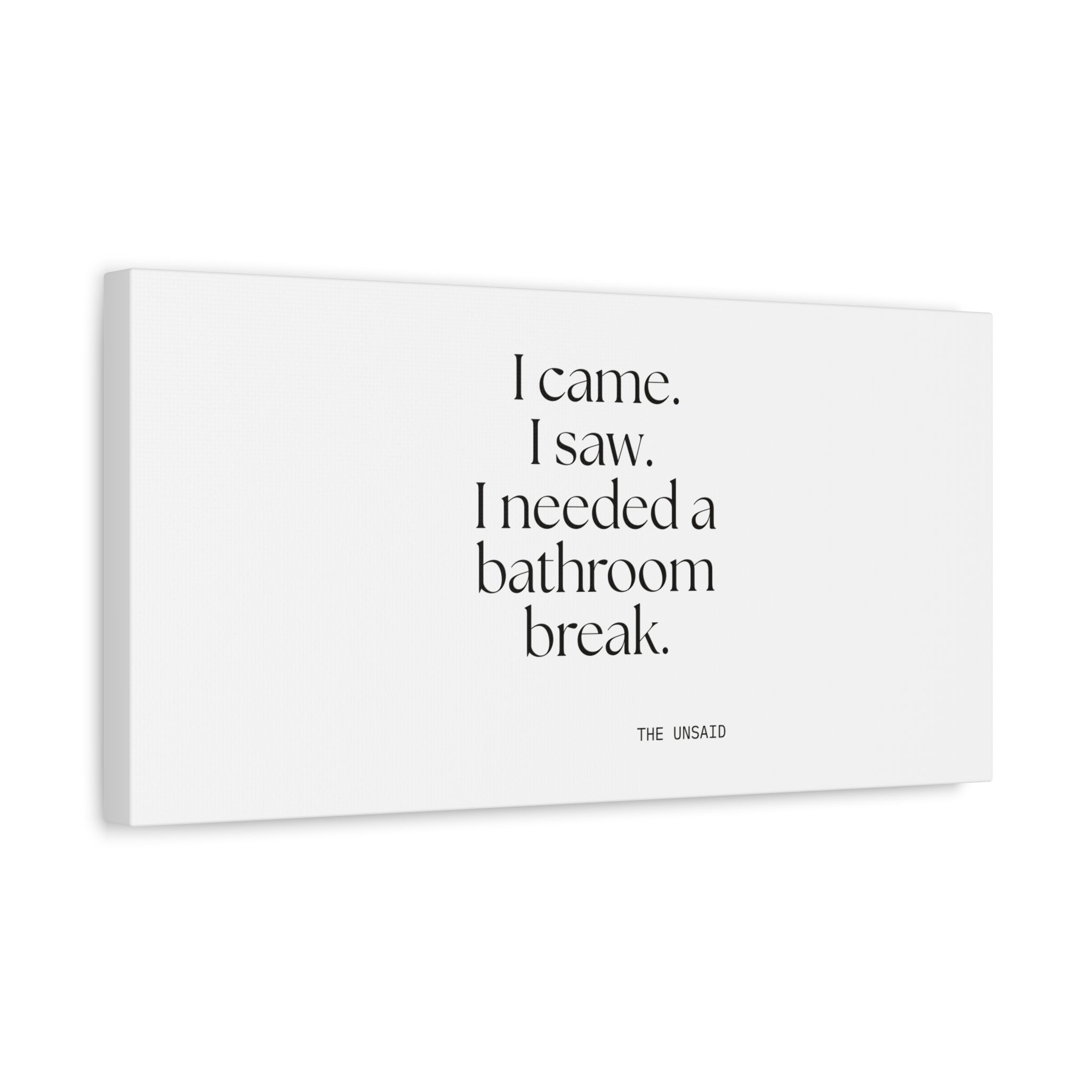 I came. I saw. I needed a bathroom break - Canvas Print - For Introverts