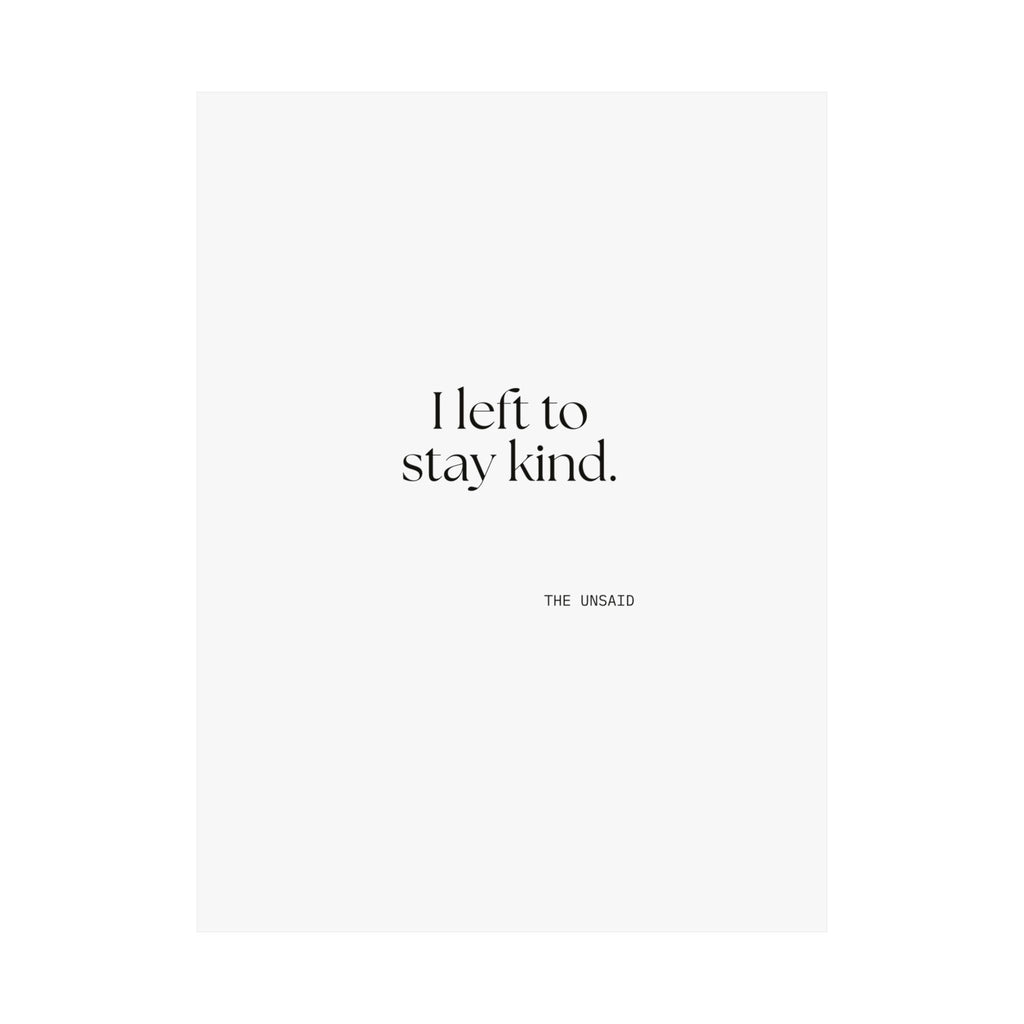 I left to stay kind - Poster - For Introverts