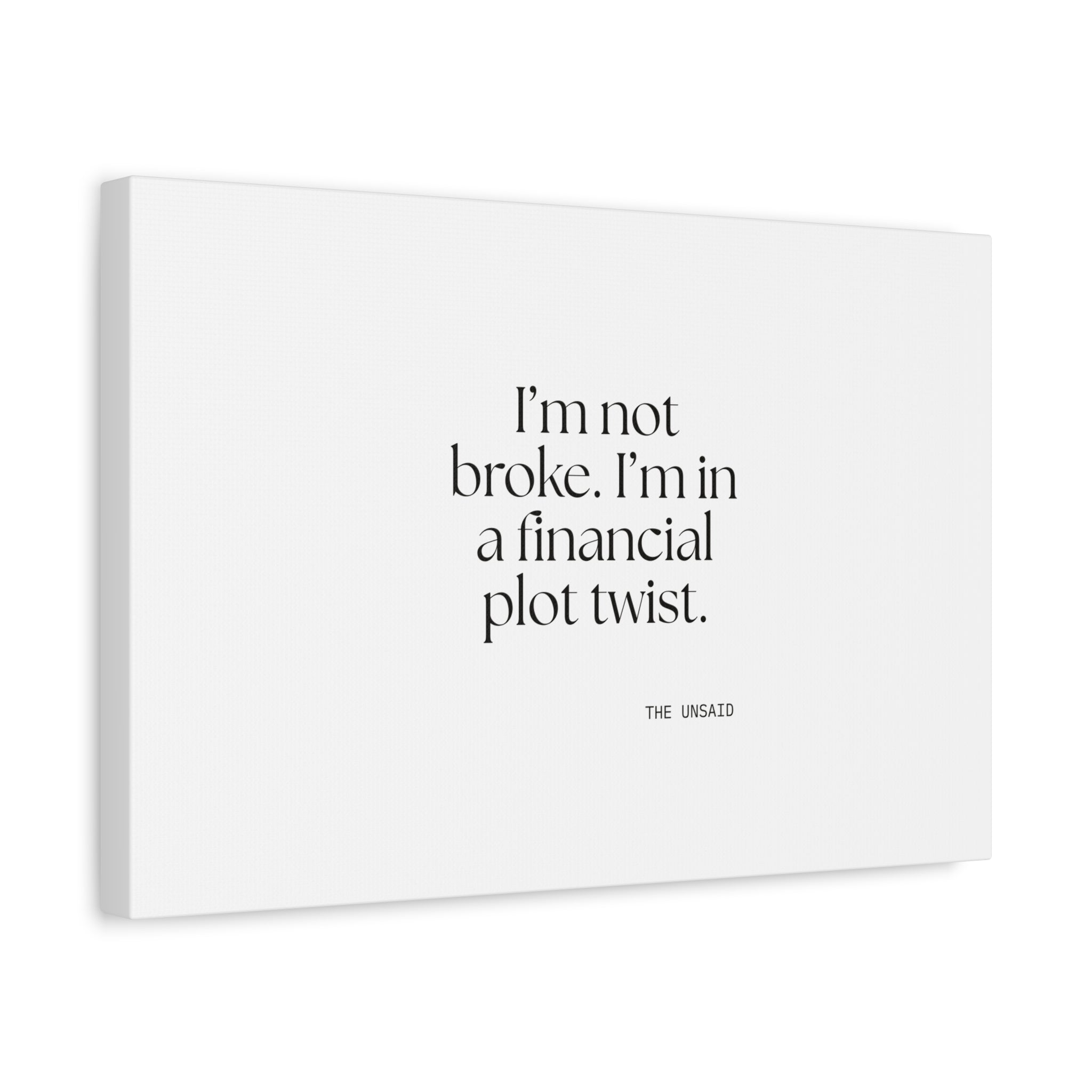 I’m not broke. I’m in a financial plot twist - Canvas Print - Dry Humor