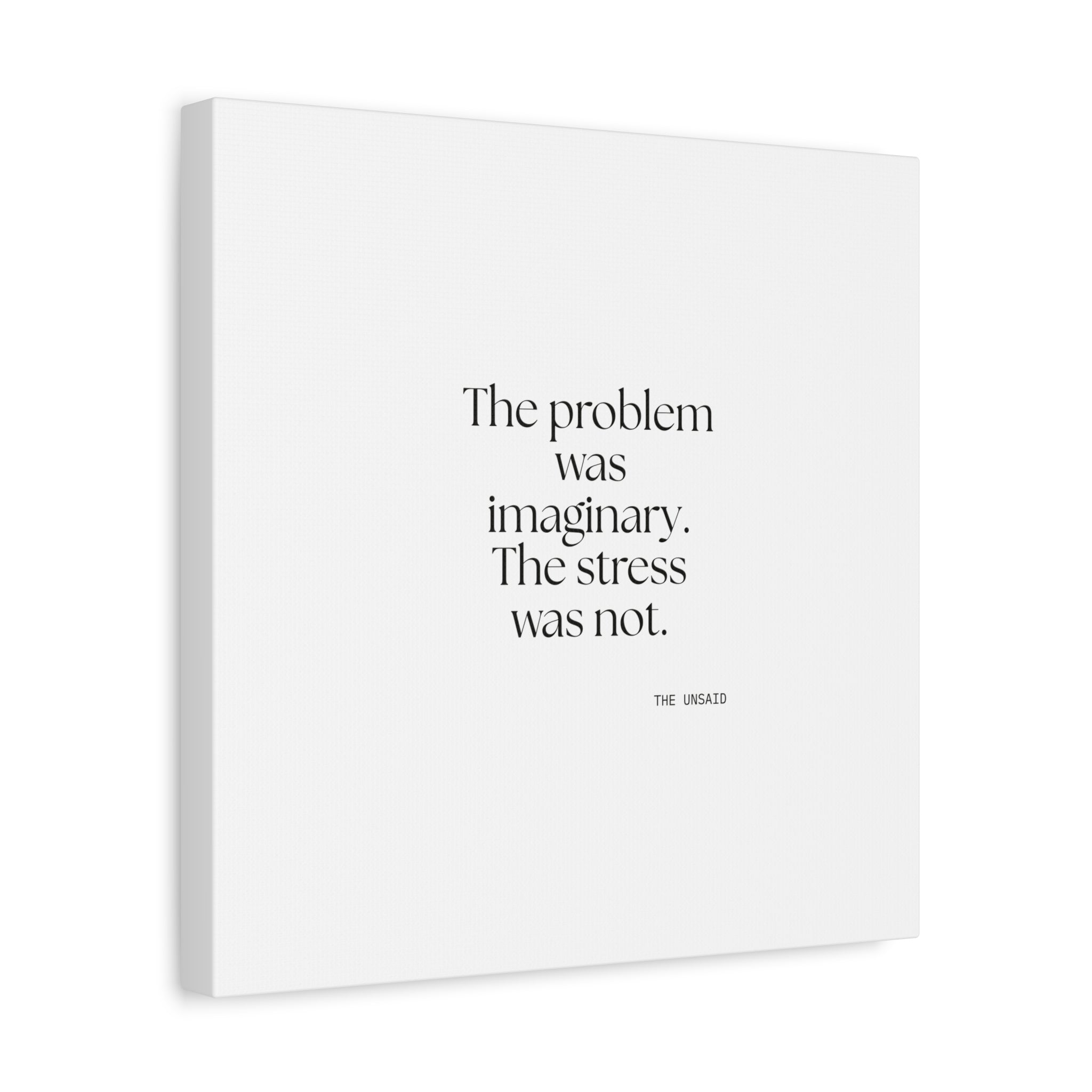 The problem was imaginary. The stress was not - Canvas Print - For Overthinkers