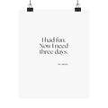 I had fun. Now I need three days - Poster - For Introverts