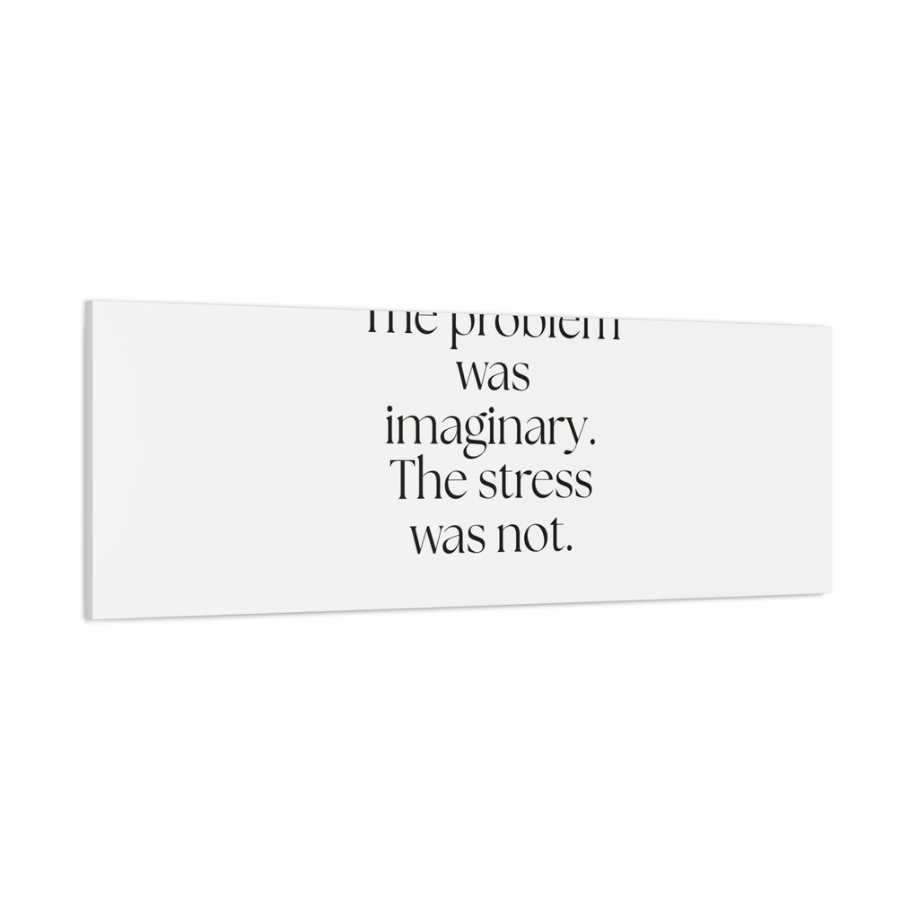 The problem was imaginary. The stress was not - Canvas Print - For Overthinkers