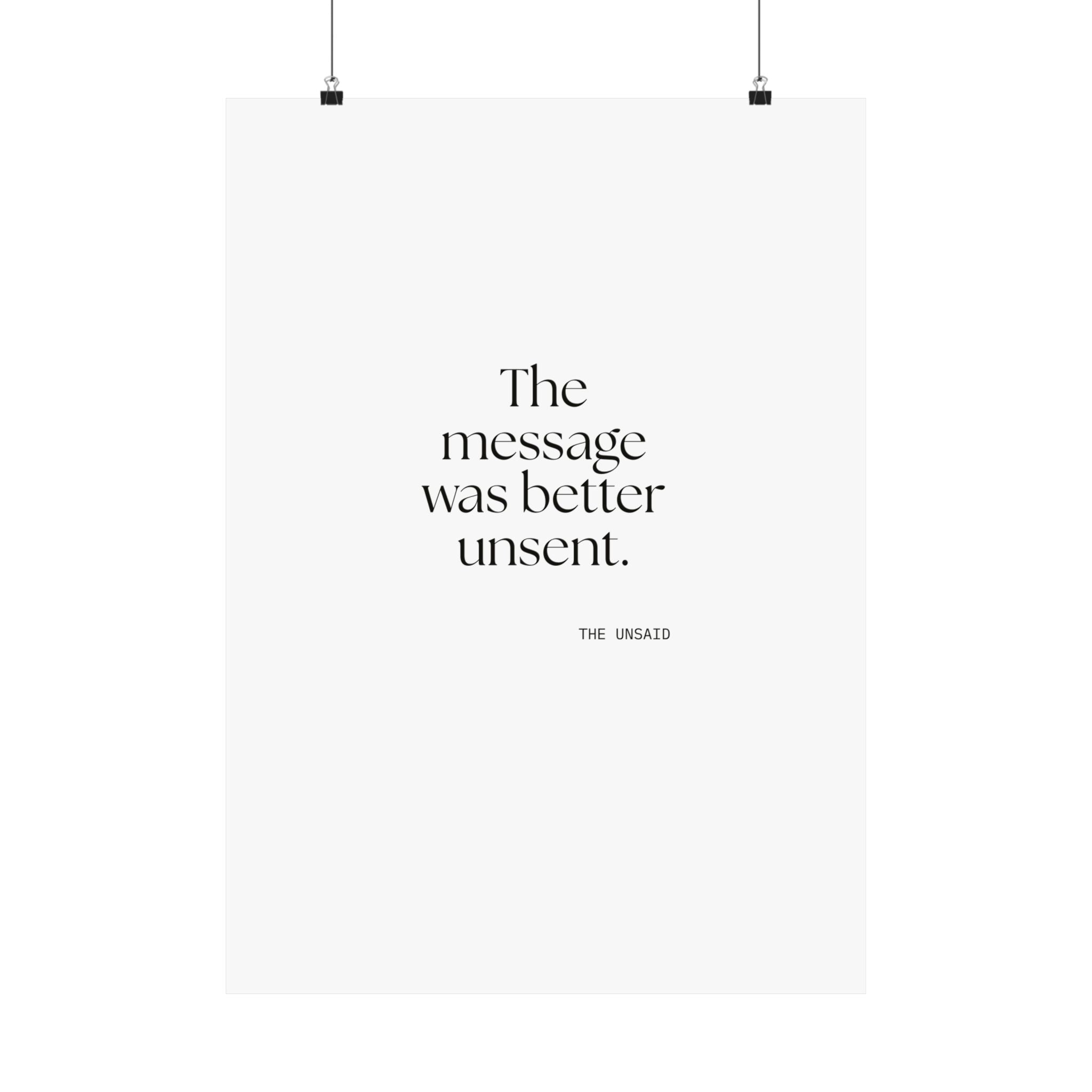 The message was better unsent - Poster - For Overthinkers