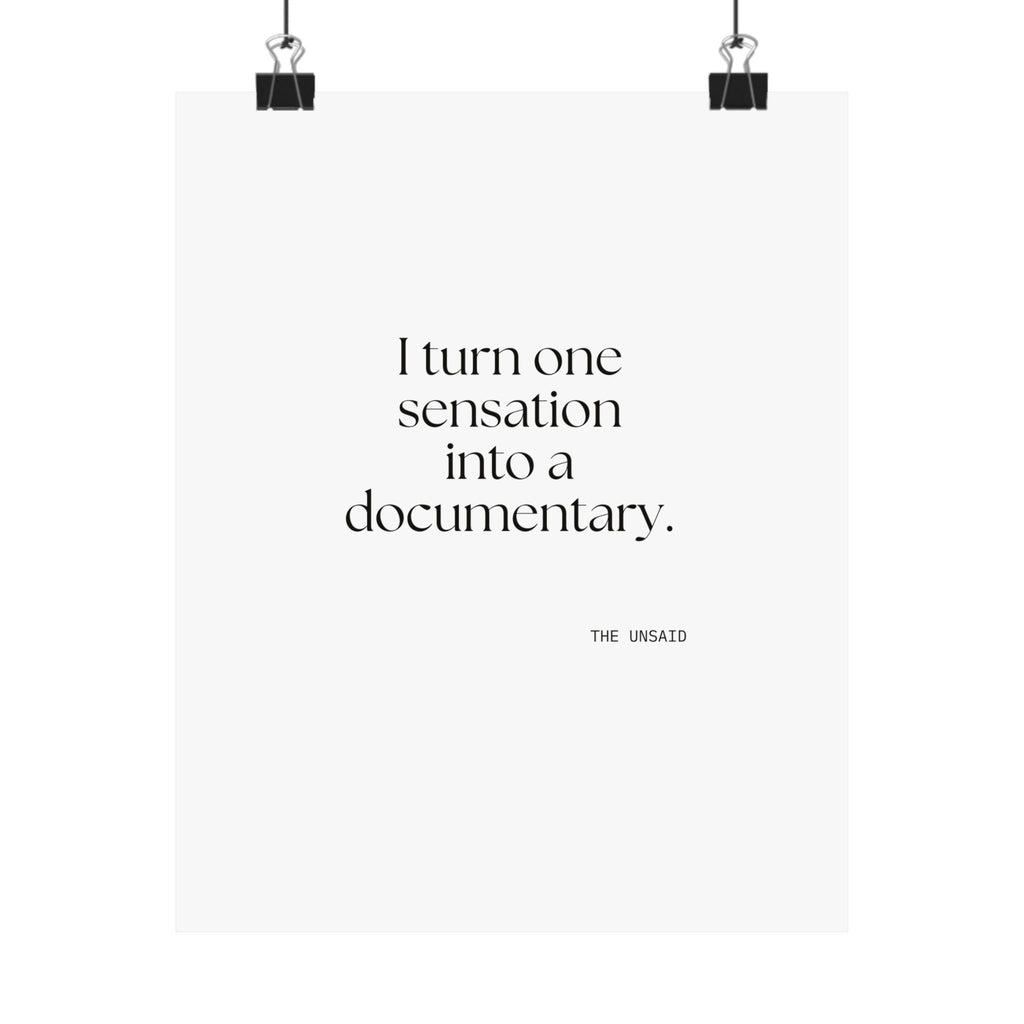 I turned one sensation into a documentary - Poster - For Overthinkers