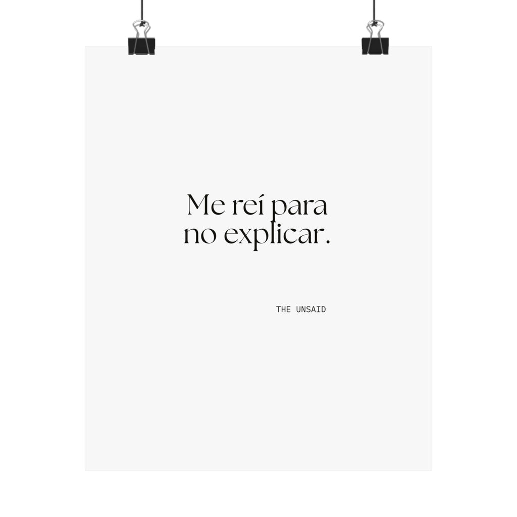 Me reí para no explicar - Poster - En Español