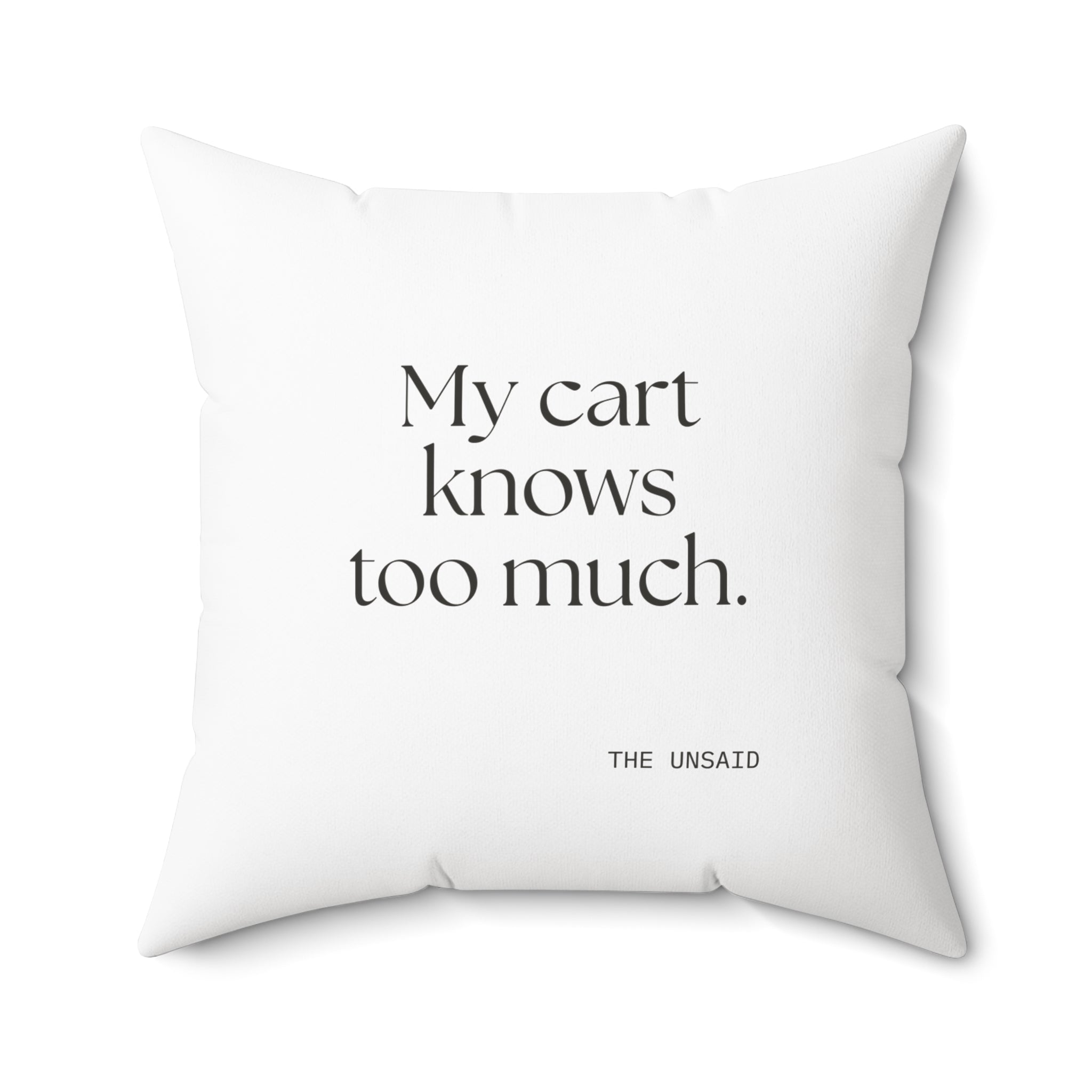 My cart knows too much - Throw Pillow - Dry Humor