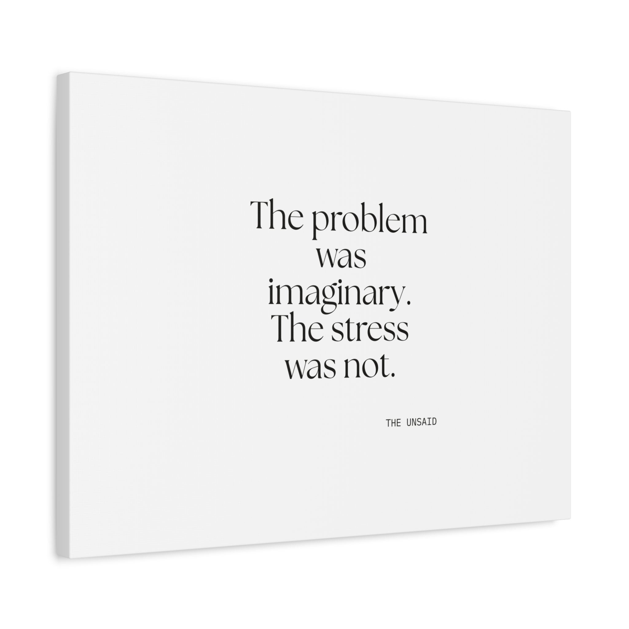 The problem was imaginary. The stress was not - Canvas Print - For Overthinkers