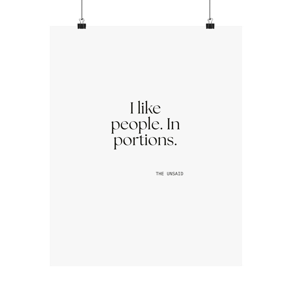 I like people. In portions - Poster - For Introverts